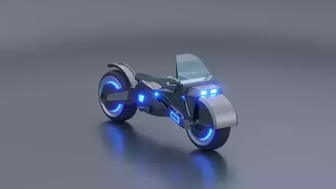 Motorcycle futuristic with lights