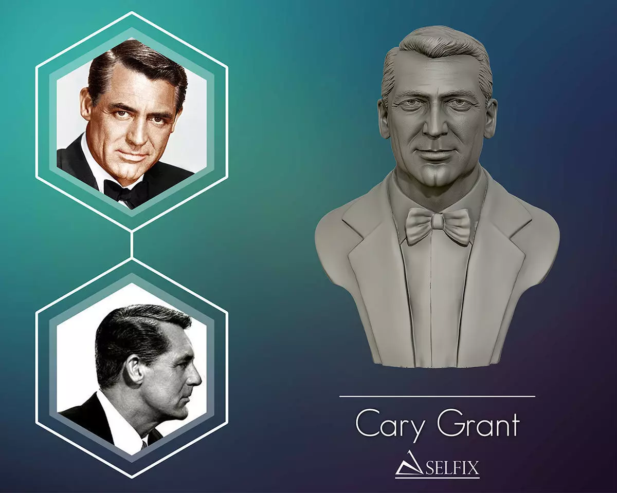 Cary Grant bust sculpture 3D print model_0