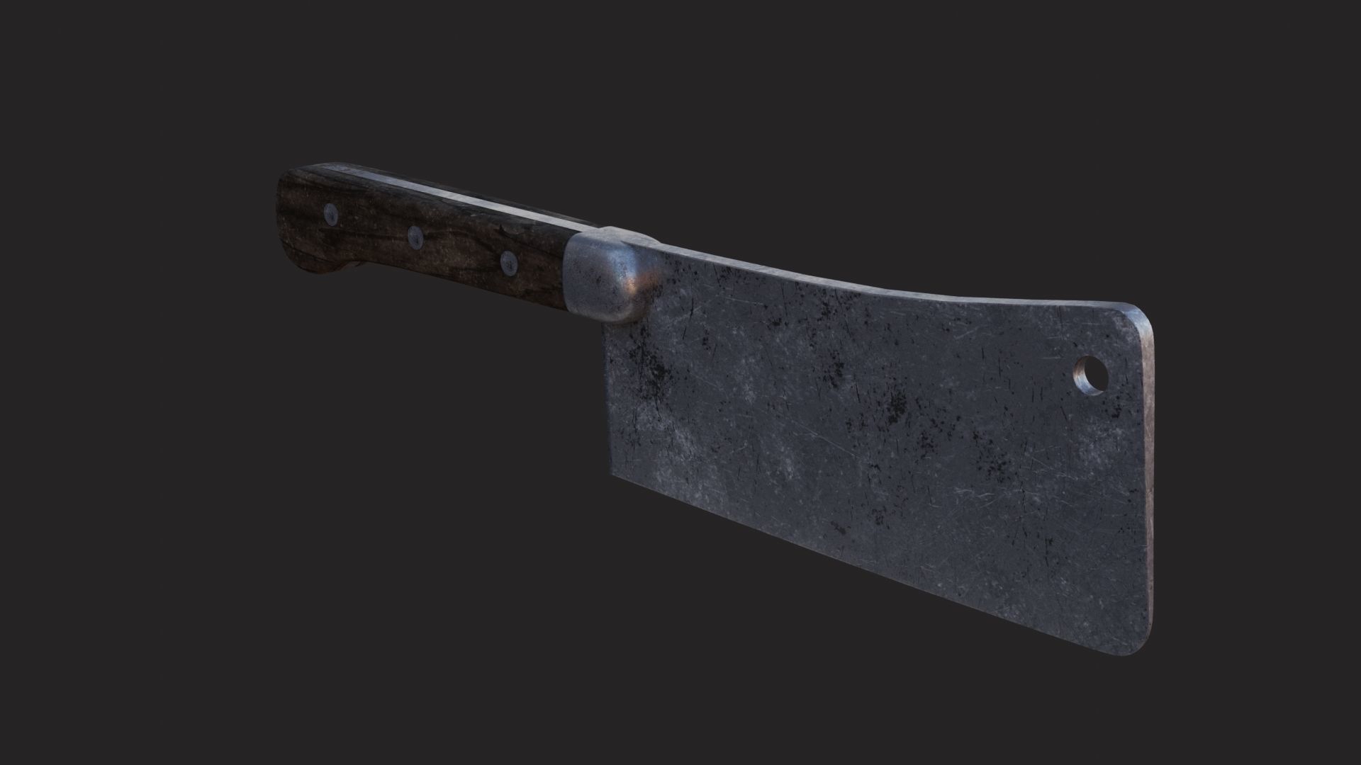 Old kitchen knife 3D Model  Low-poly 3D model_5