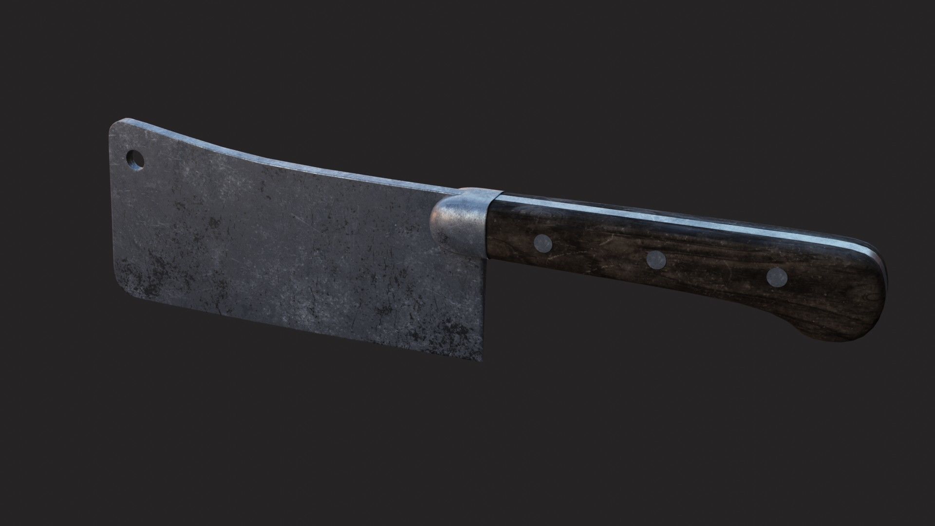 Old kitchen knife 3D Model  Low-poly 3D model_2