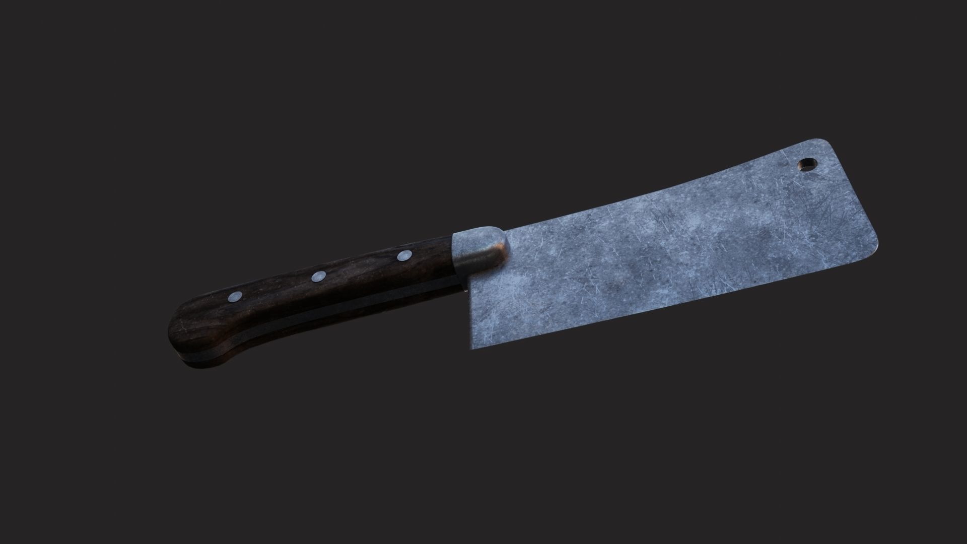 Old kitchen knife 3D Model  Low-poly 3D model_4