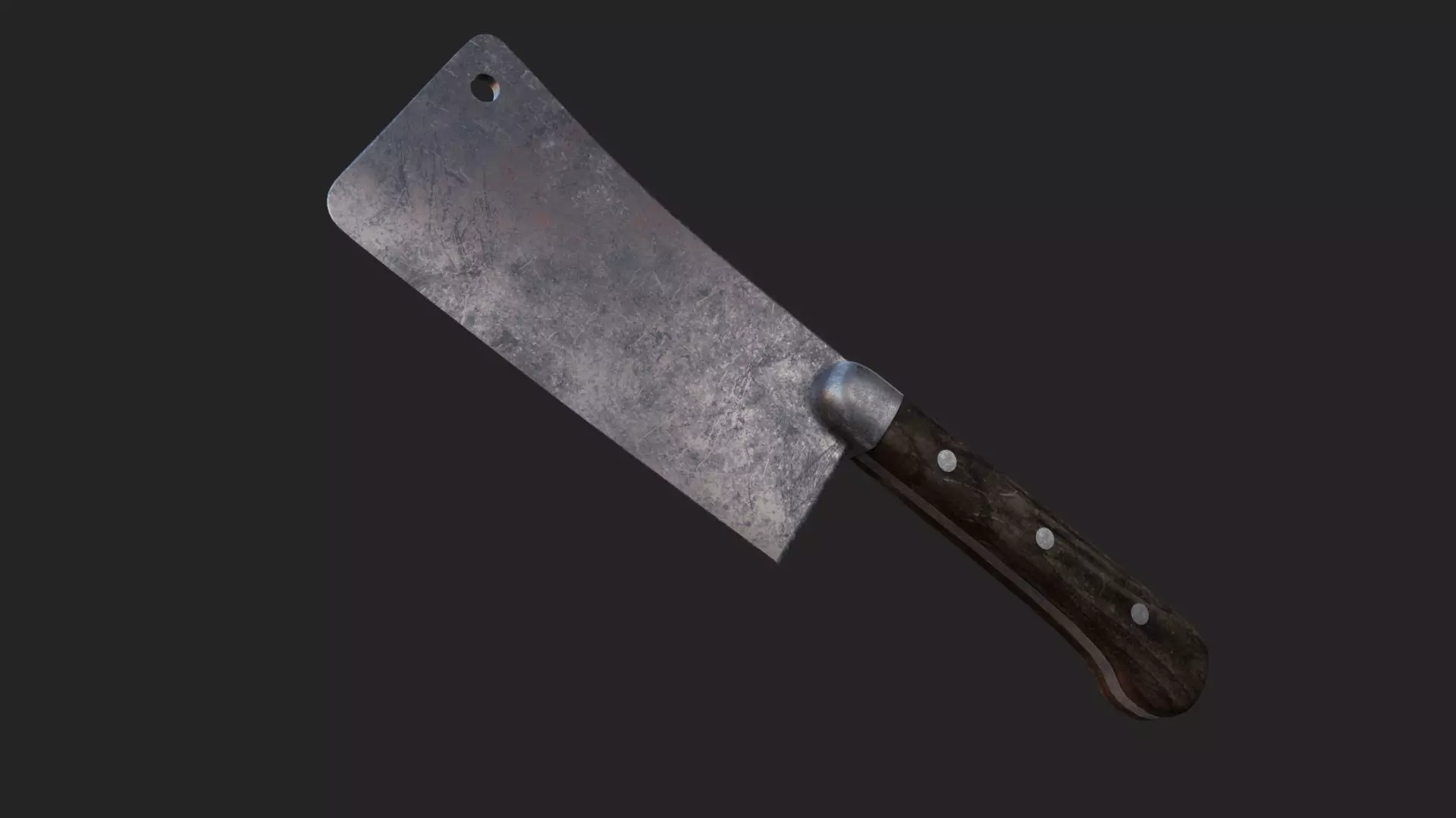 Old kitchen knife 3D Model  Low-poly 3D model_0