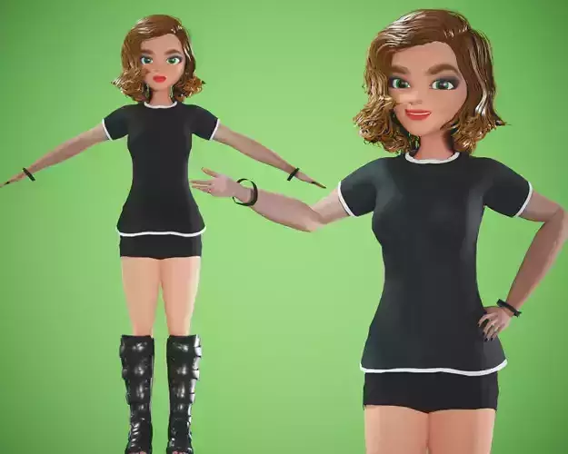 cartoon rigged  girl 