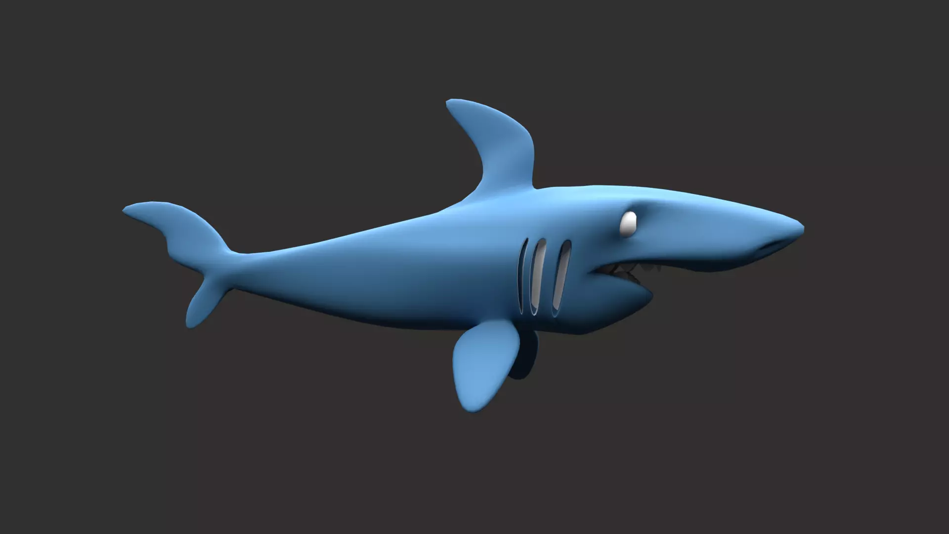 Shark cartoon Free low-poly 3D model_0
