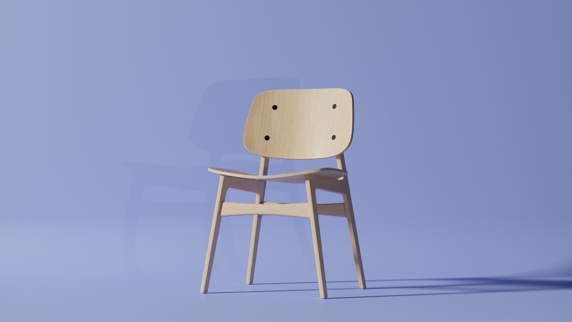 Wood chair - Fredericia Soborg wood chair 1950 3D model_13