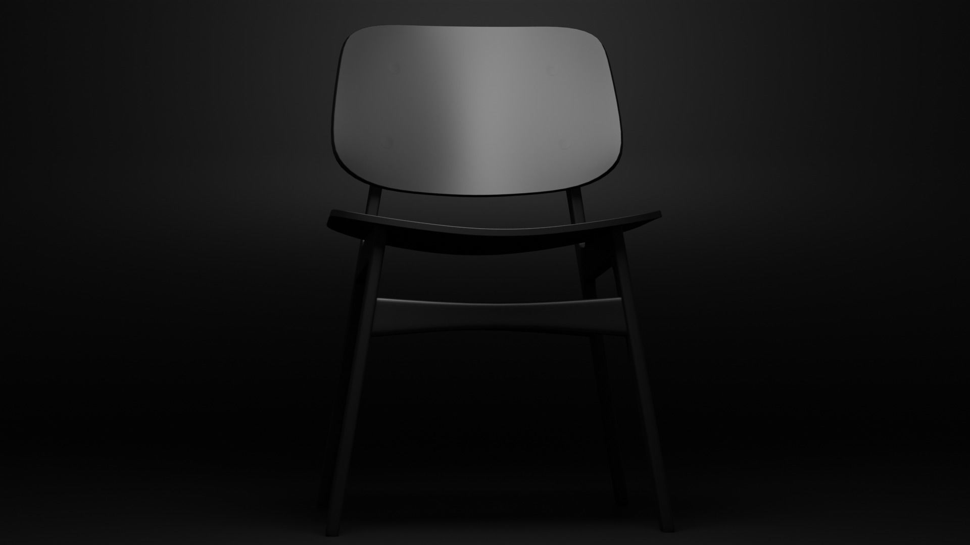 Wood chair - Fredericia Soborg wood chair 1950 3D model_4