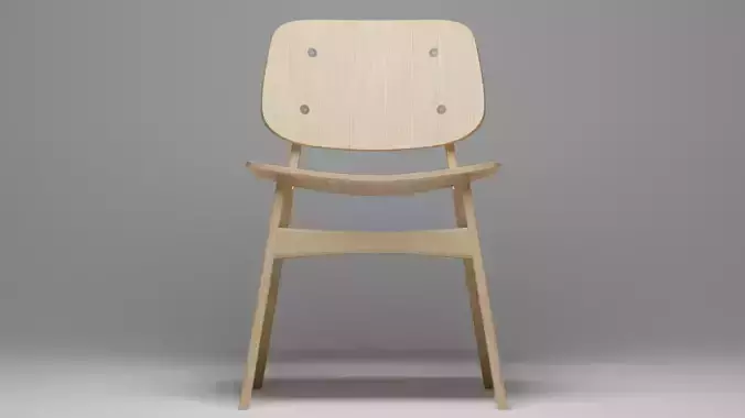 Wood chair - Fredericia Soborg wood chair 1950 3D model Wood chair - Fredericia Soborg wood chair 1950 3D model