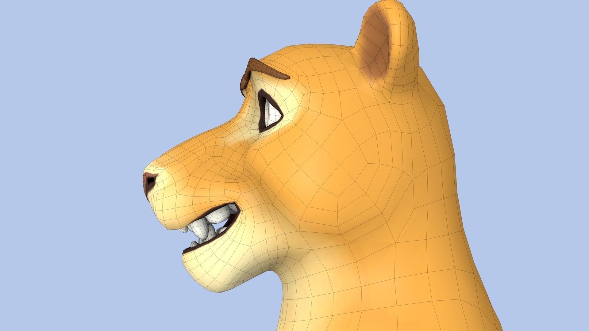 Cartoon Lion Low-poly 3D model_19