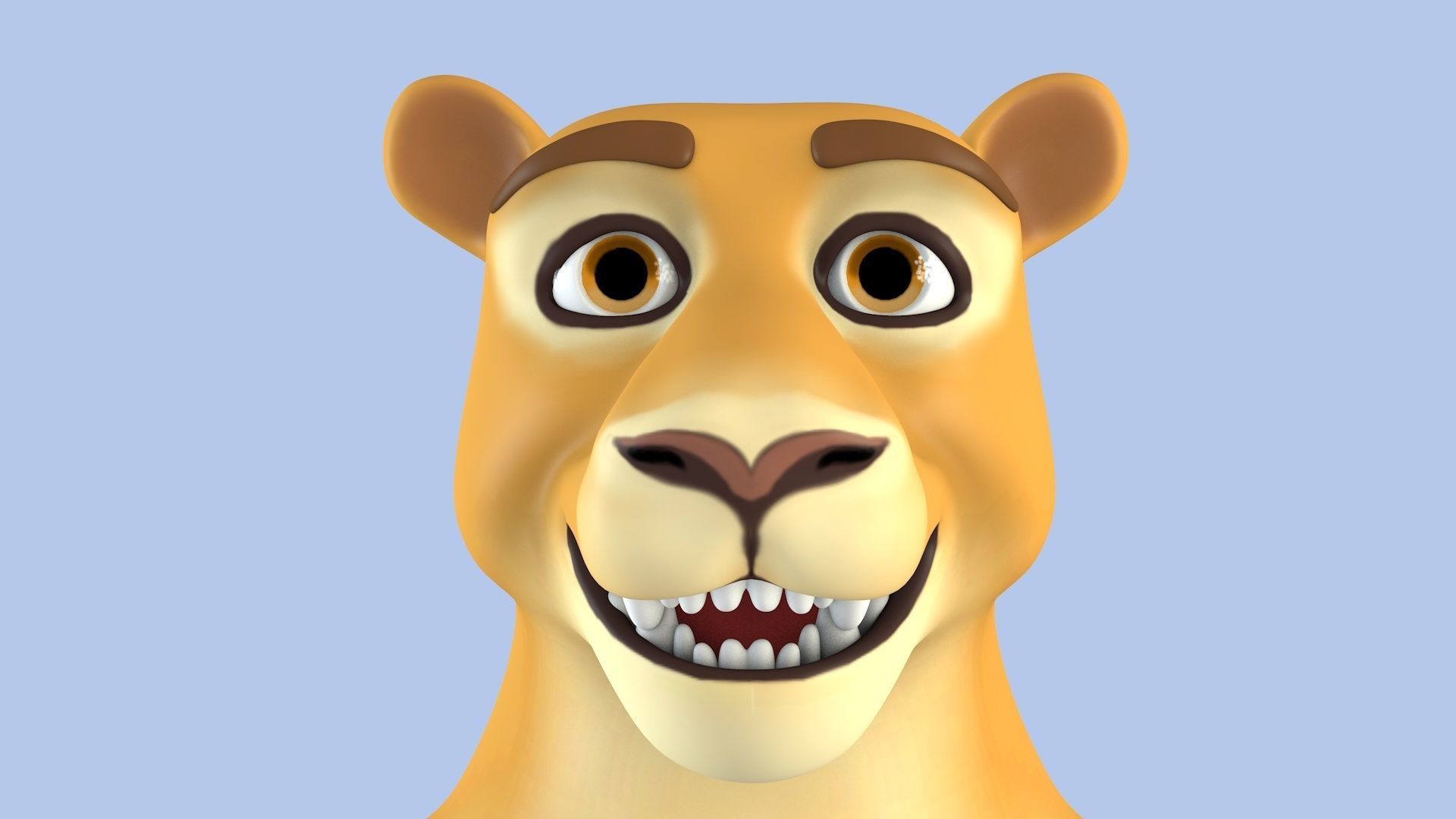 Cartoon Lion Low-poly 3D model_6