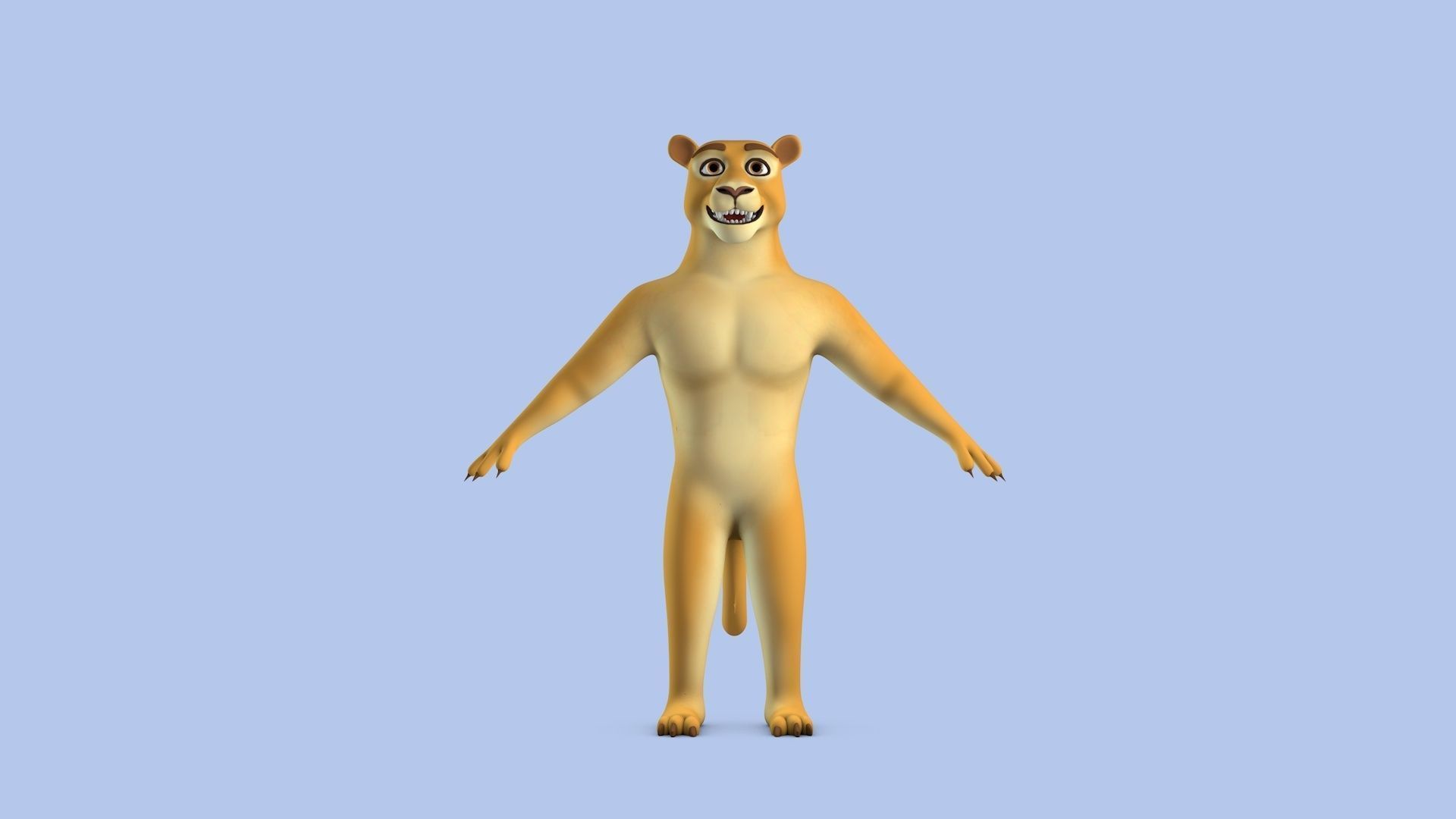Cartoon Lion Low-poly 3D model_3