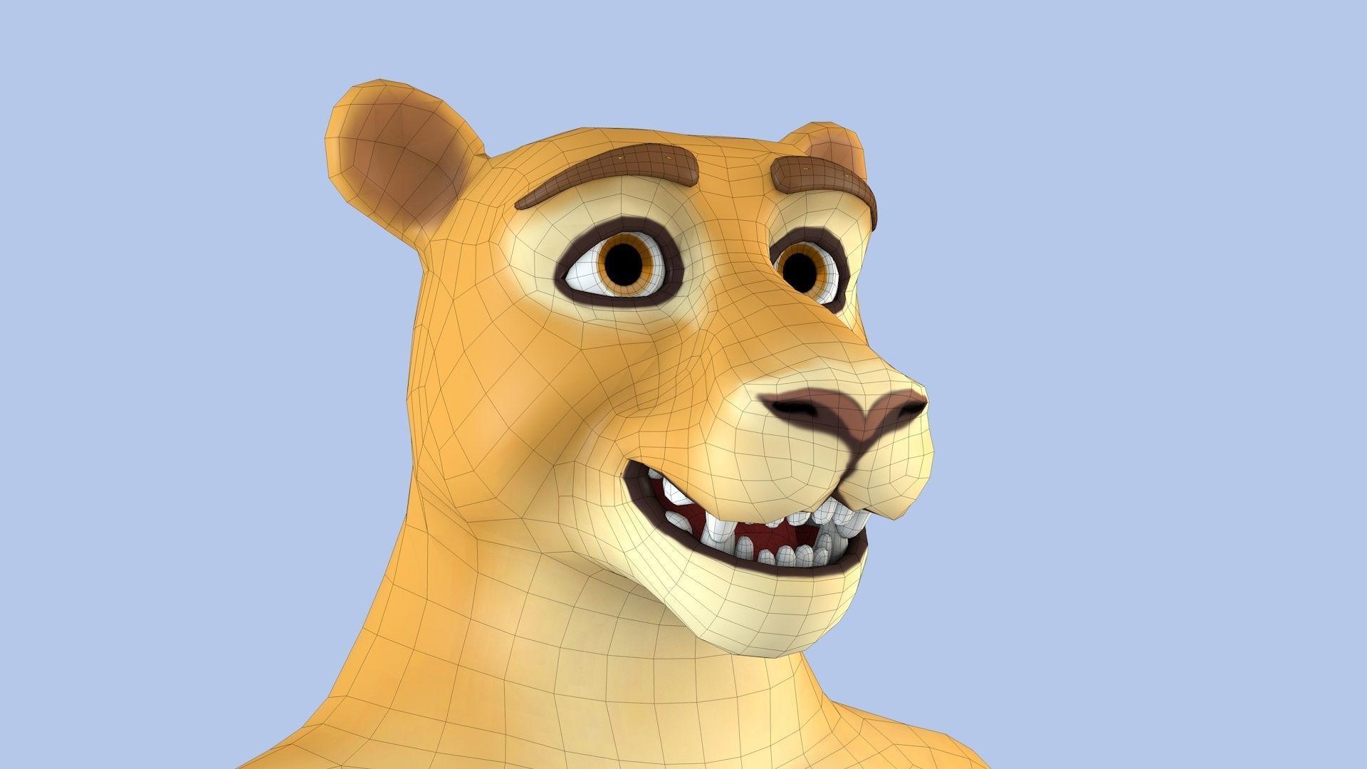 Cartoon Lion Low-poly 3D model_13