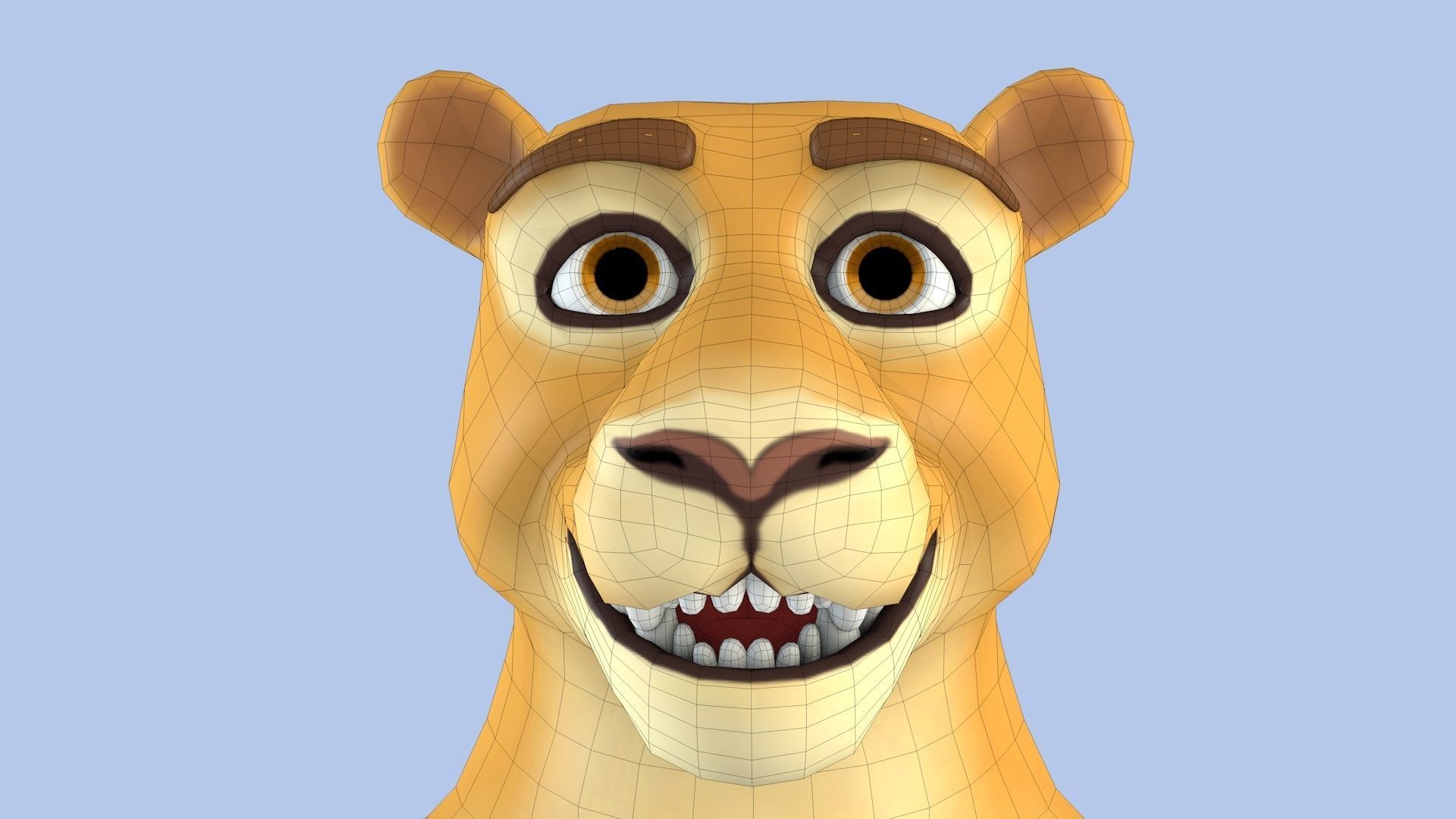 Cartoon Lion Low-poly 3D model_14