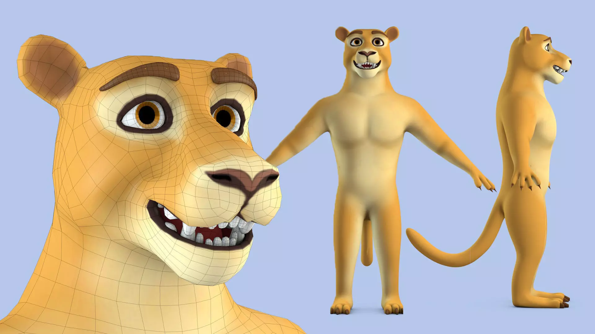 Cartoon Lion Low-poly 3D model_0
