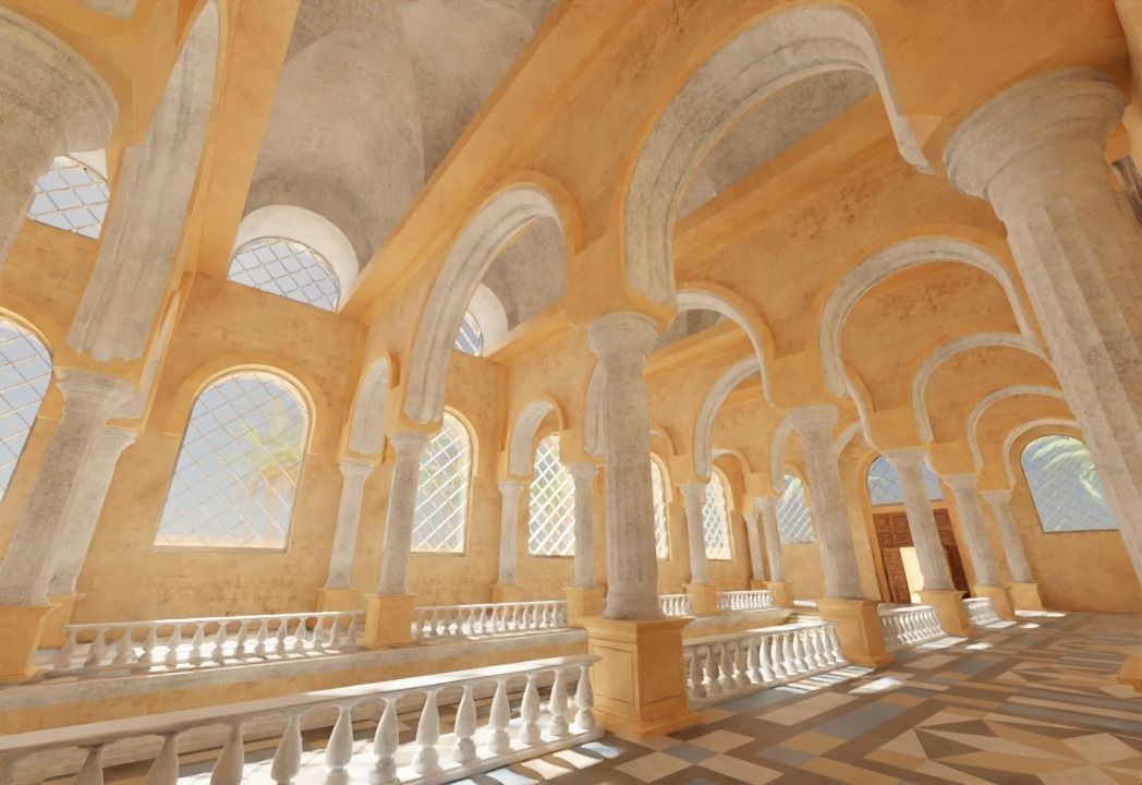 ancient arabian palace 3D model_9