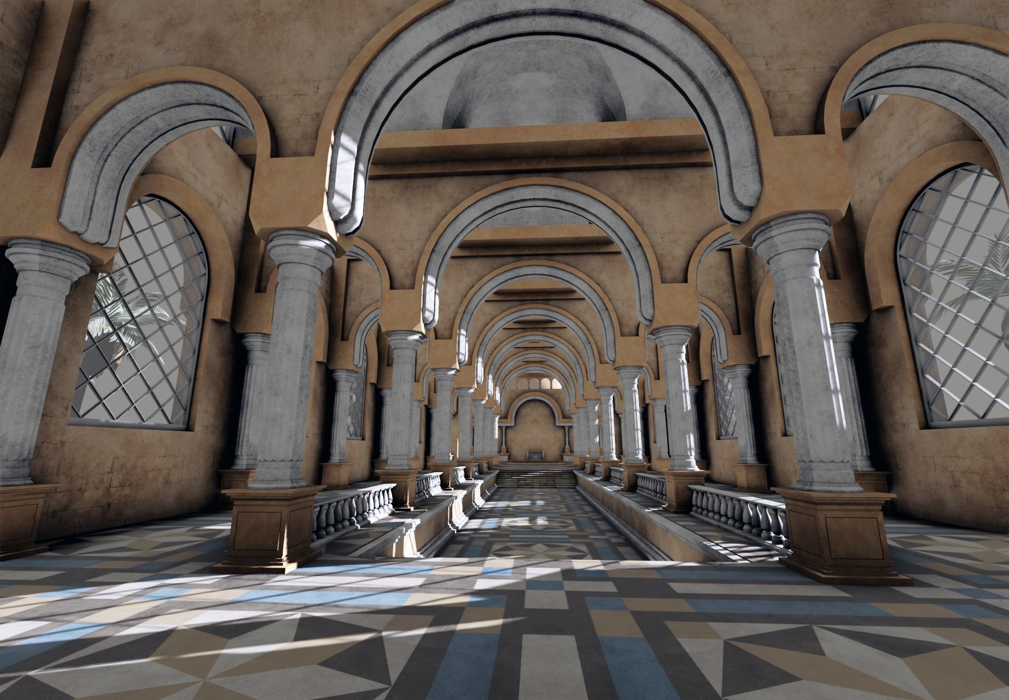 ancient arabian palace 3D model_18