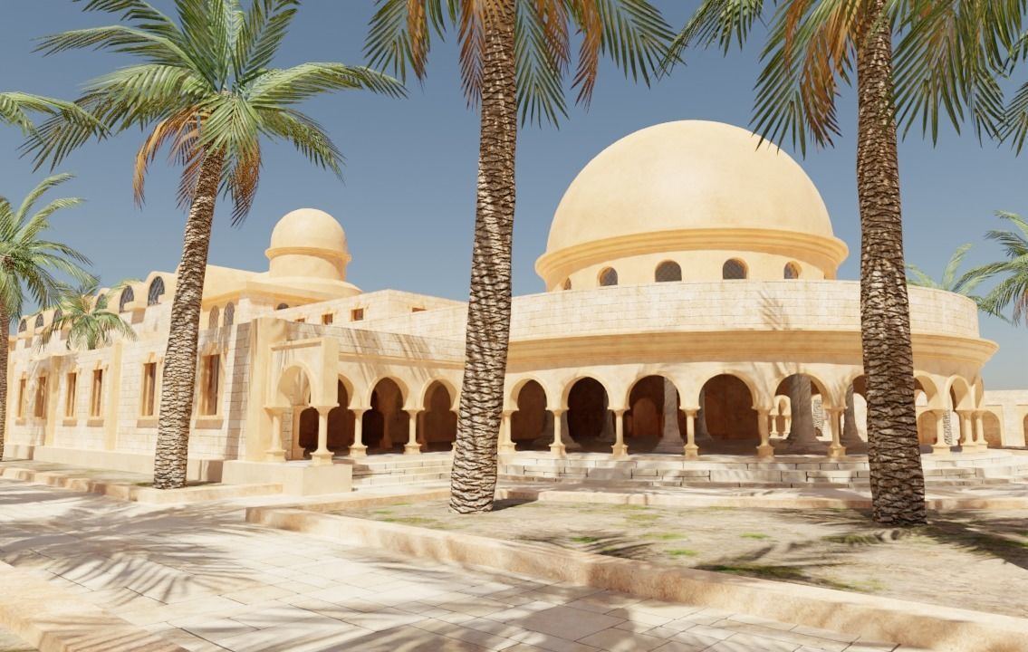 ancient arabian palace 3D model_7