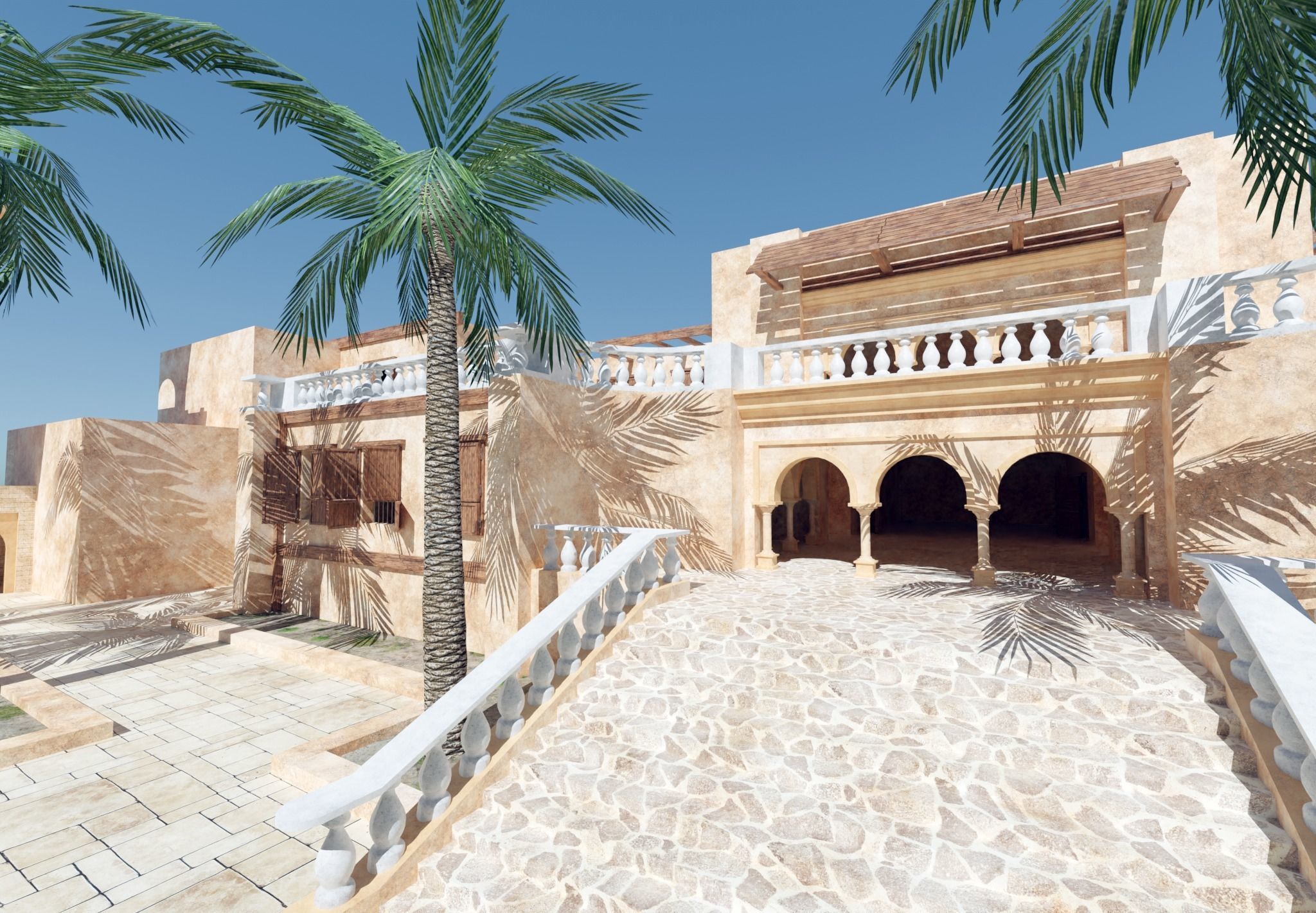 ancient arabian palace 3D model_6