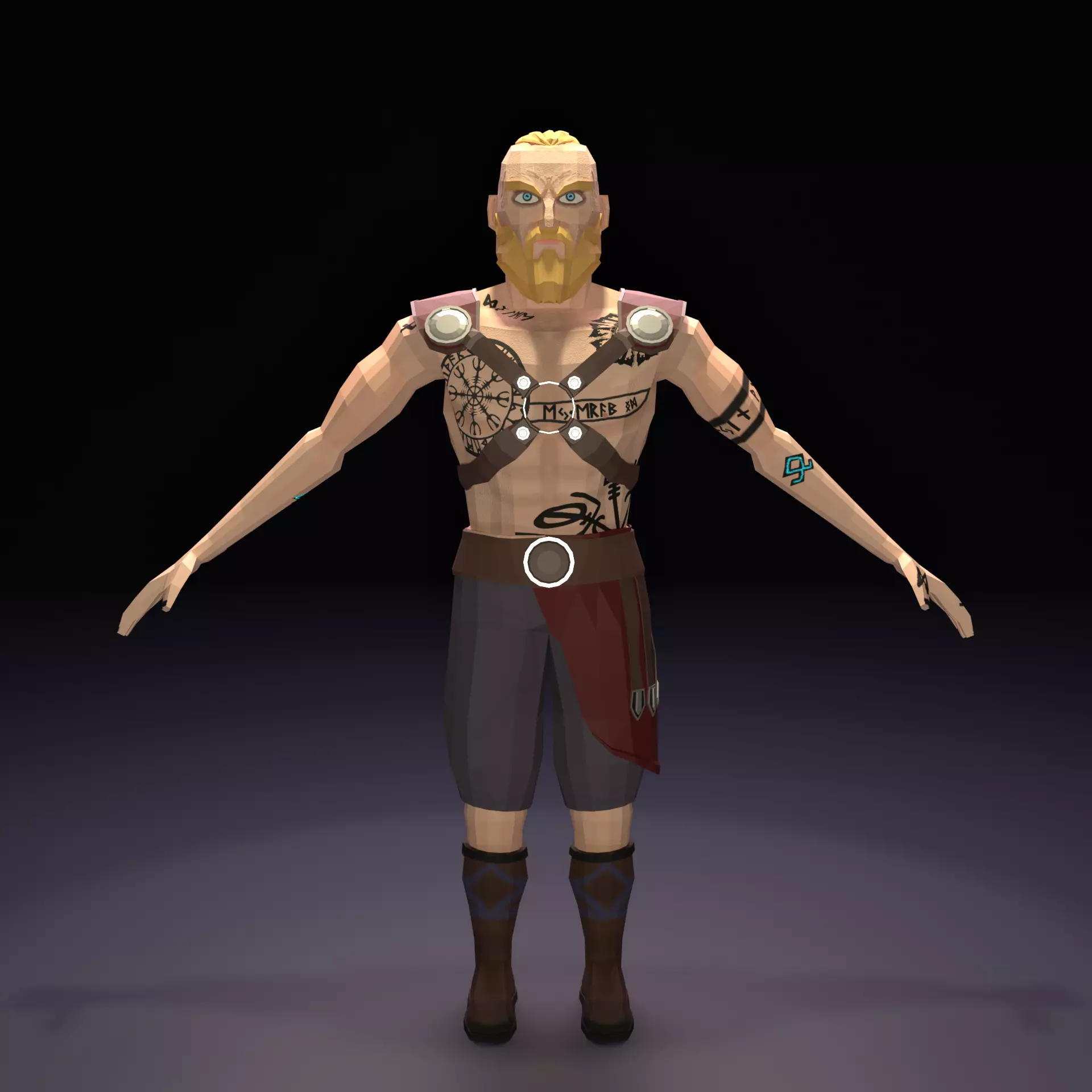 Viking - Lowpoly Stylized Low-poly 3D model-GameReady Free low-poly 3D model