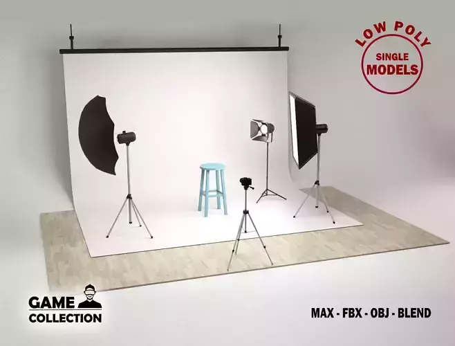 Photo Studio Props Low-poly 3D model Photo Studio Props Low-poly 3D model