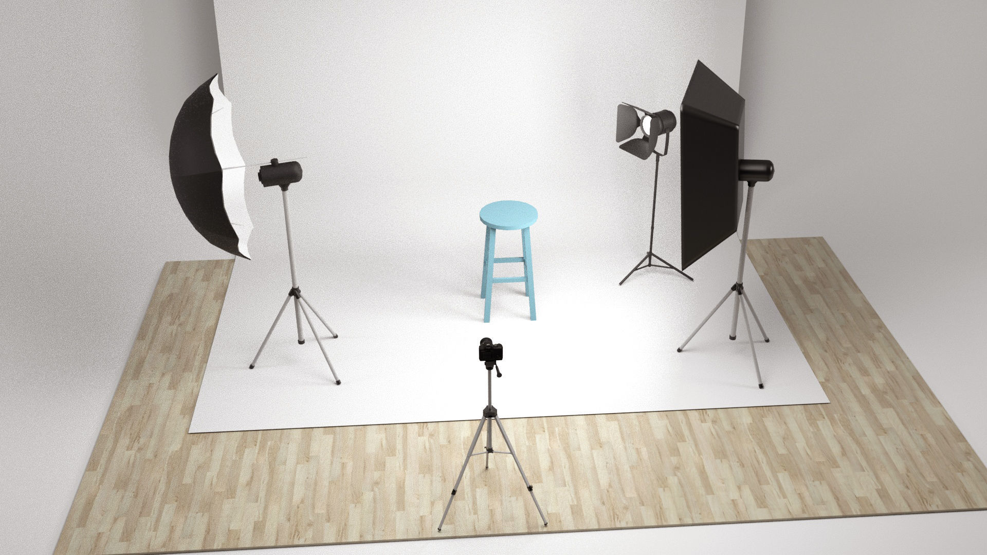 Photo Studio Props Low-poly 3D model_7