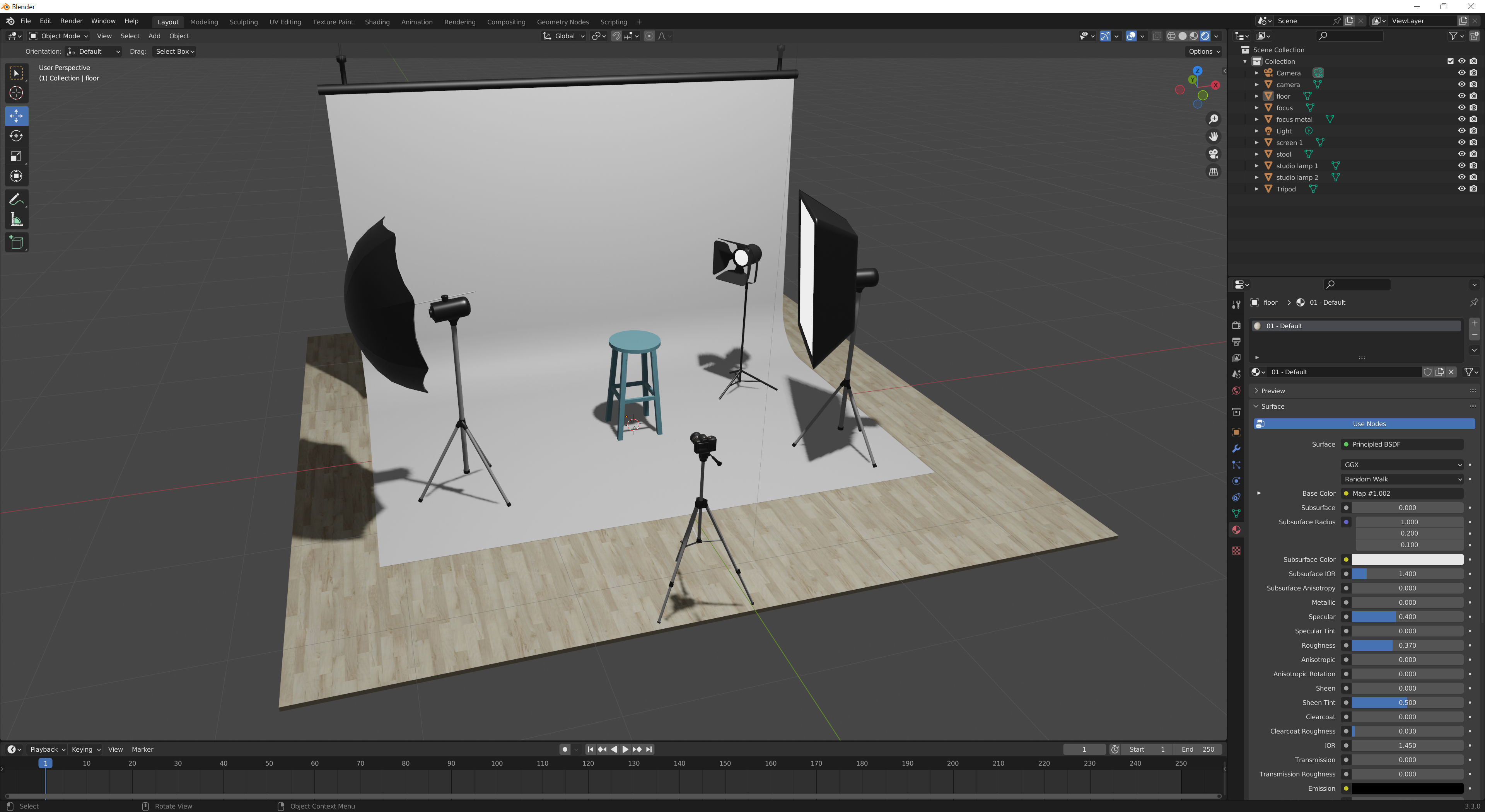 Photo Studio Props Low-poly 3D model_14