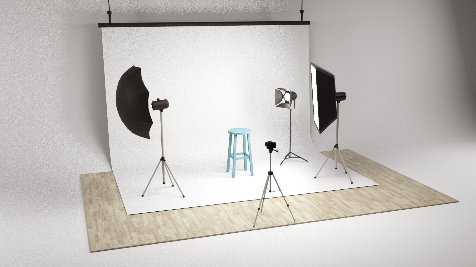 Photo Studio Props Low-poly 3D model_1