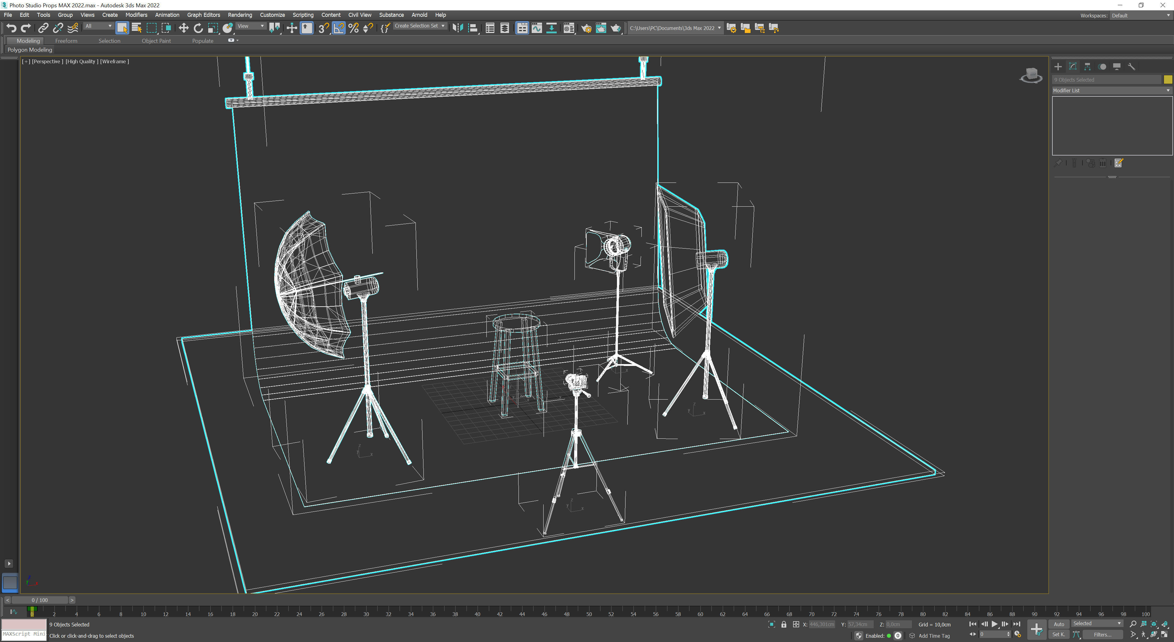 Photo Studio Props Low-poly 3D model_13