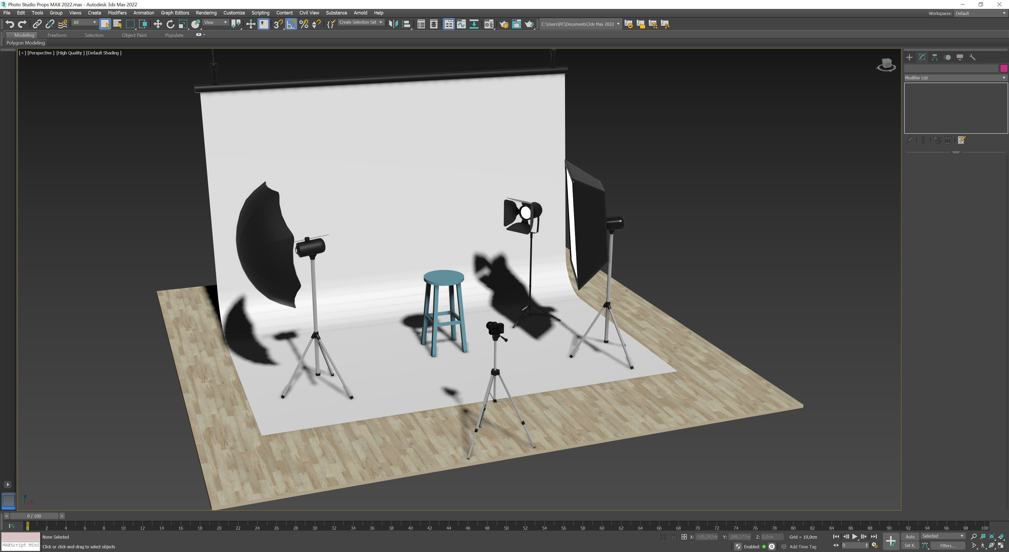 Photo Studio Props Low-poly 3D model_12