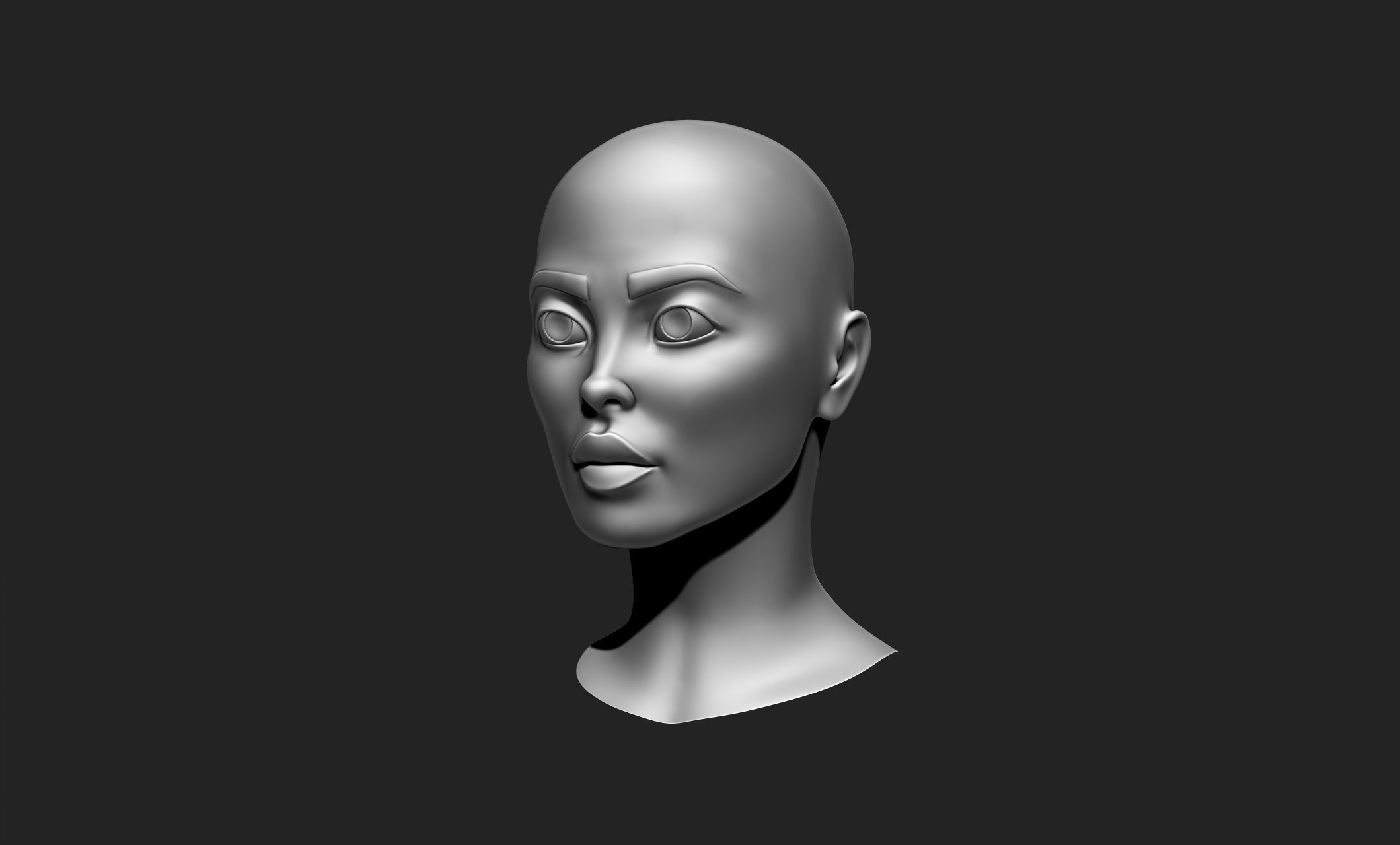 Female Head 7 Cartoon - Stylized - Anime - Manga Low-poly 3D model_3