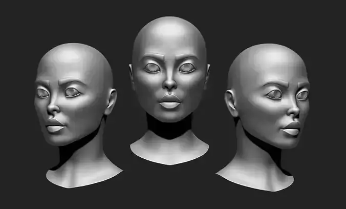 Female Head 7 Cartoon - Stylized - Anime - Manga Low-poly 3D model