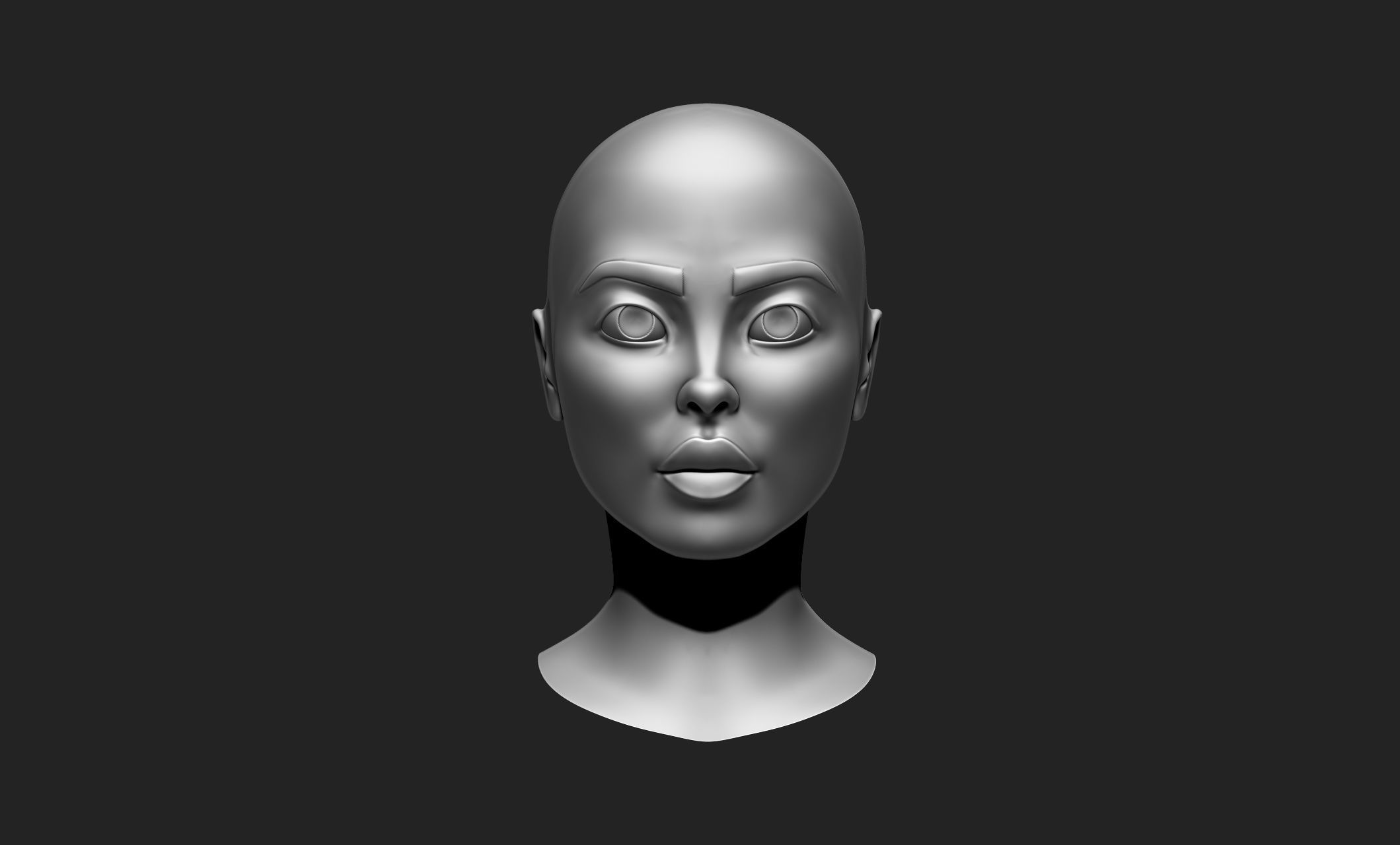 Female Head 7 Cartoon - Stylized - Anime - Manga Low-poly 3D model_2