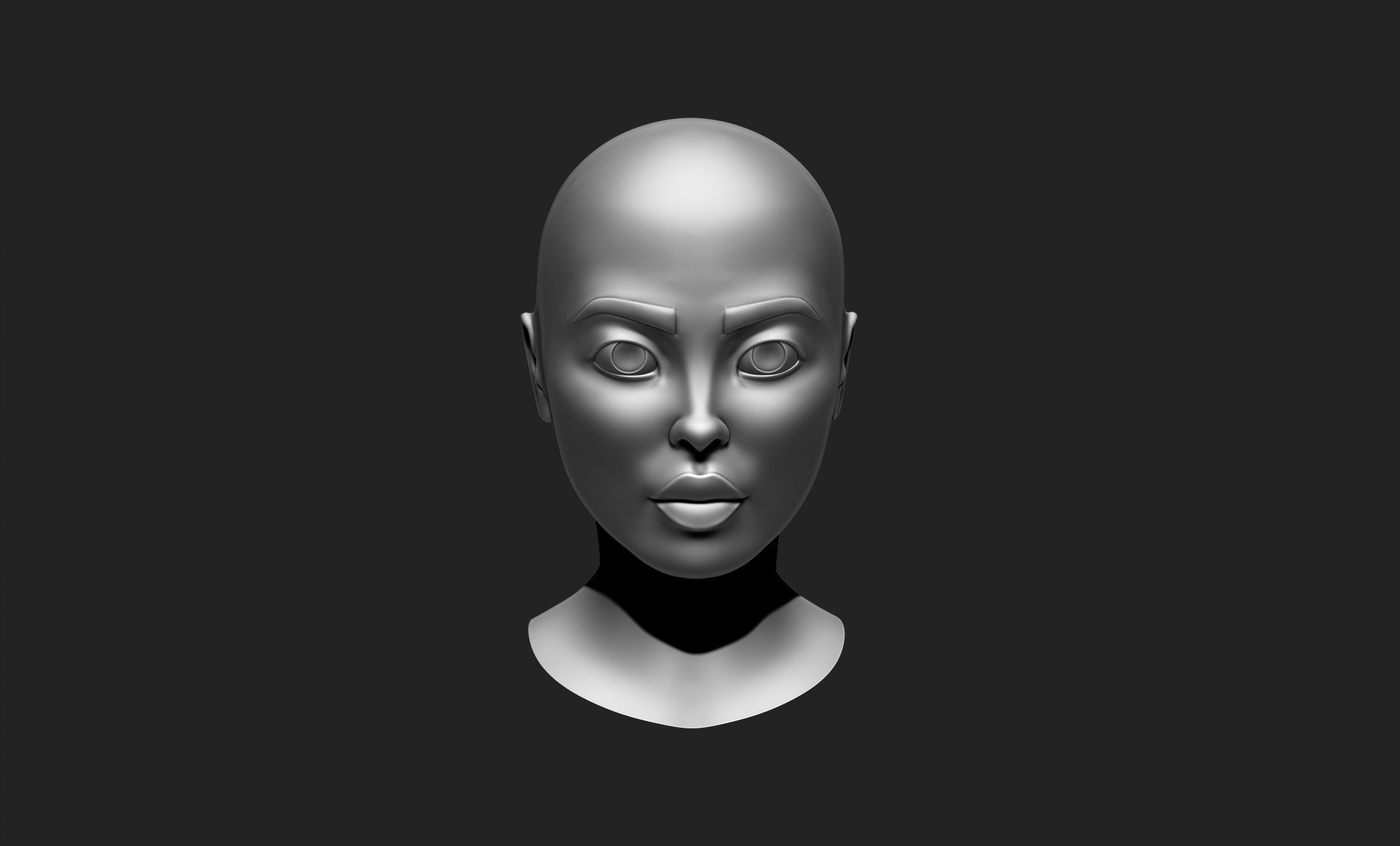 Female Head 7 Cartoon - Stylized - Anime - Manga Low-poly 3D model_6