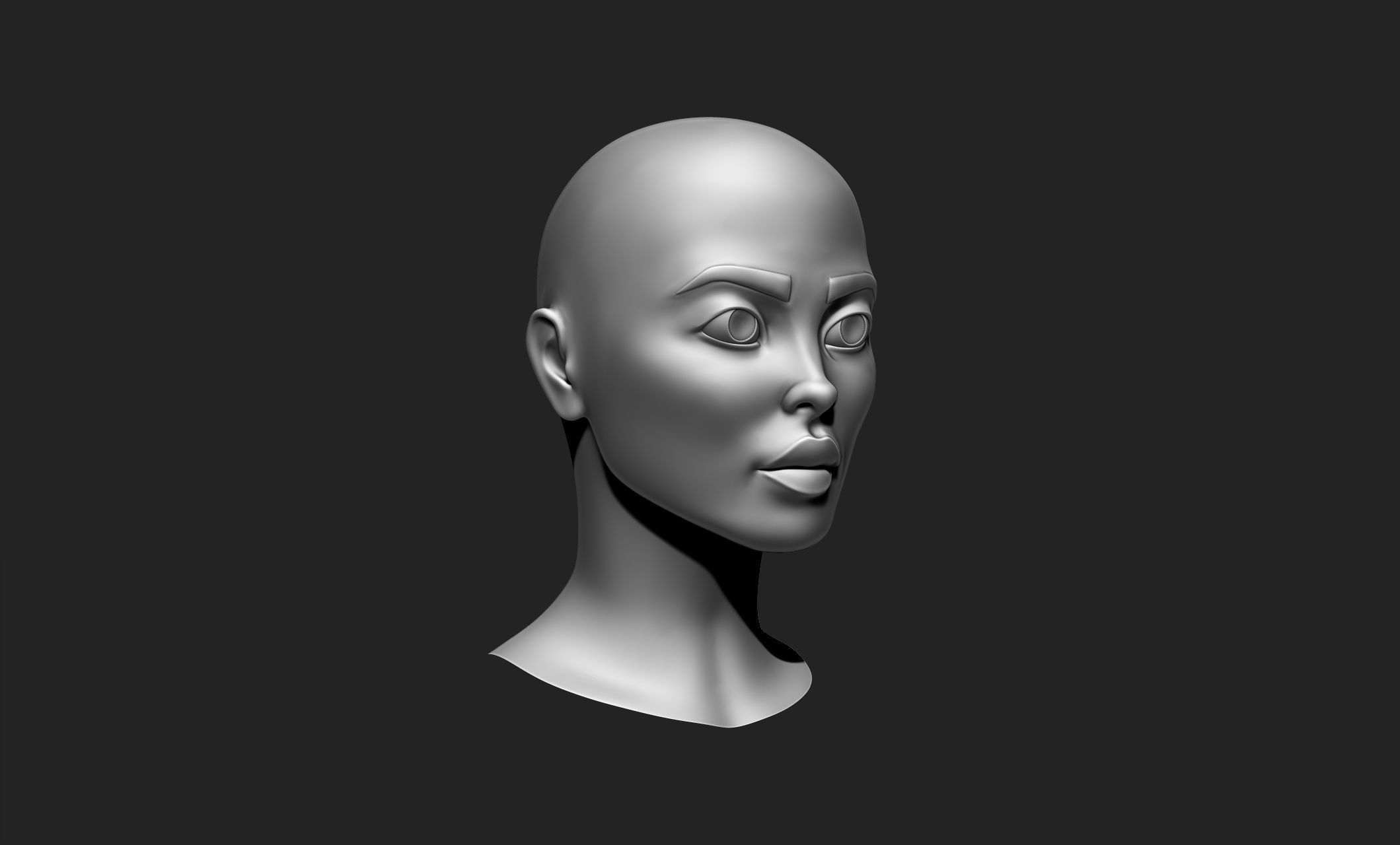 Female Head 7 Cartoon - Stylized - Anime - Manga Low-poly 3D model_4