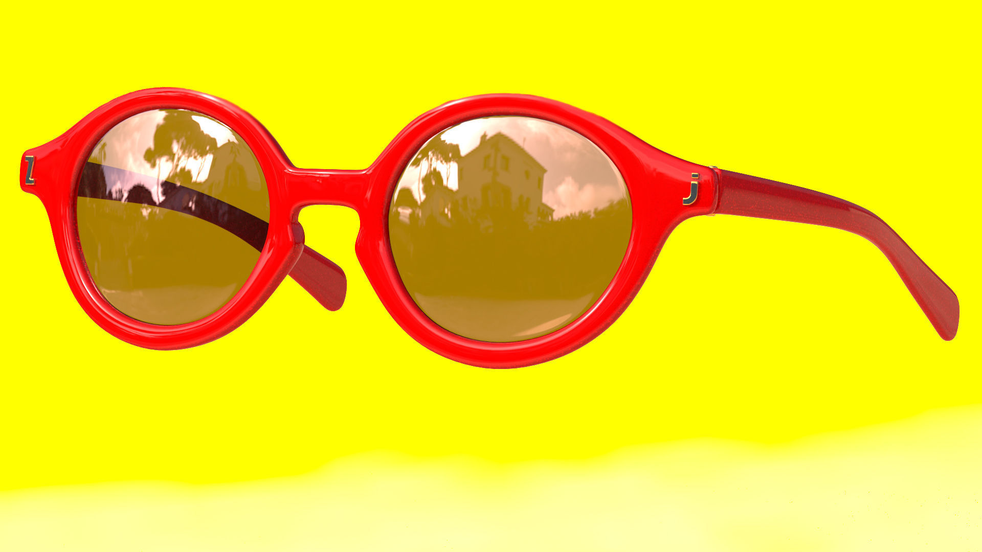 Sunglasses in 5 different colors Collection Low-poly 3D model_9