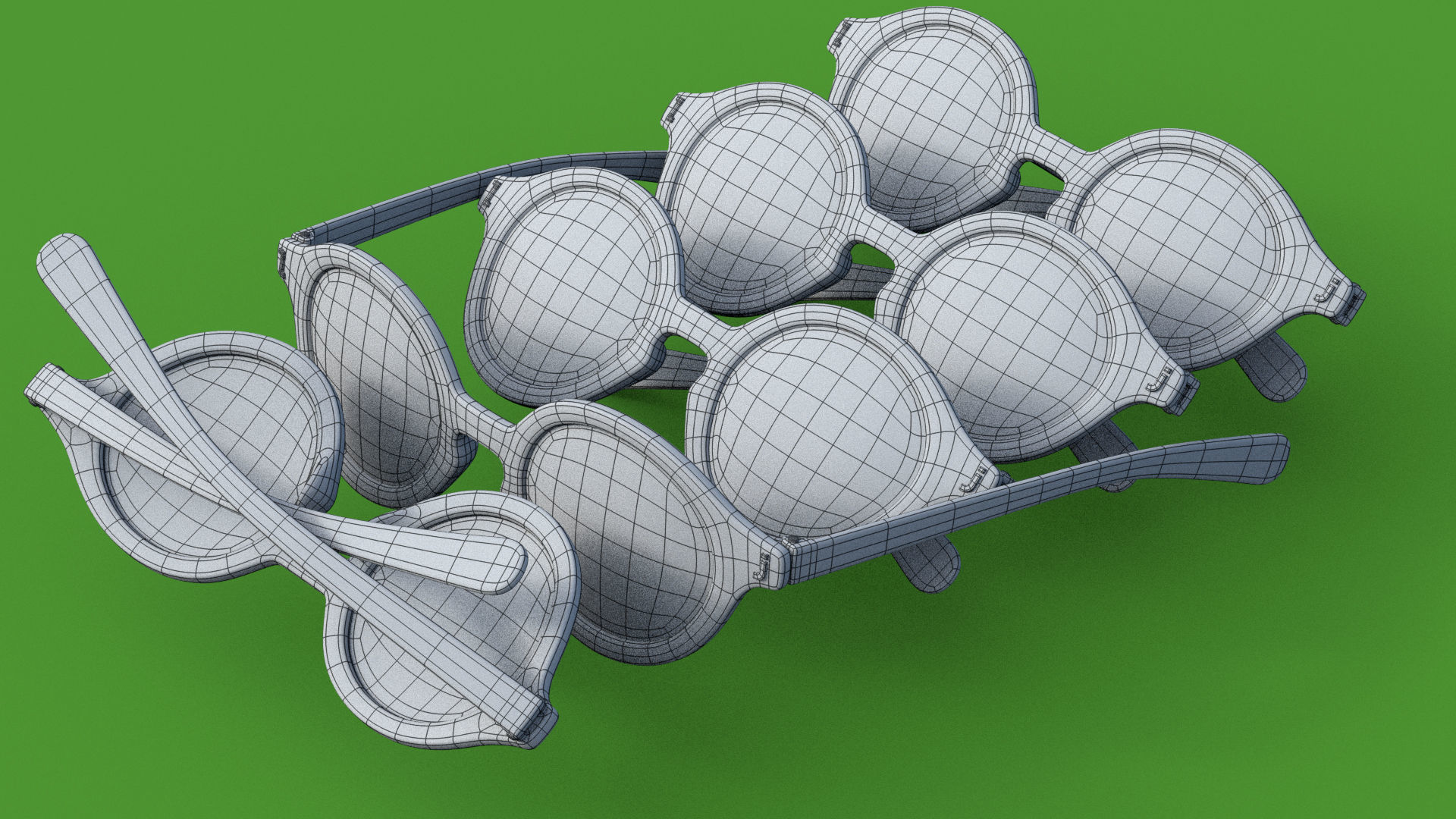 Sunglasses in 5 different colors Collection Low-poly 3D model_14