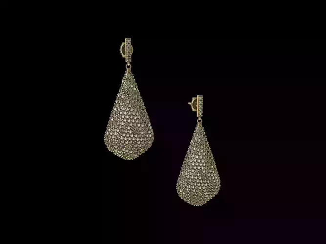 pave diamond earrings stl verified