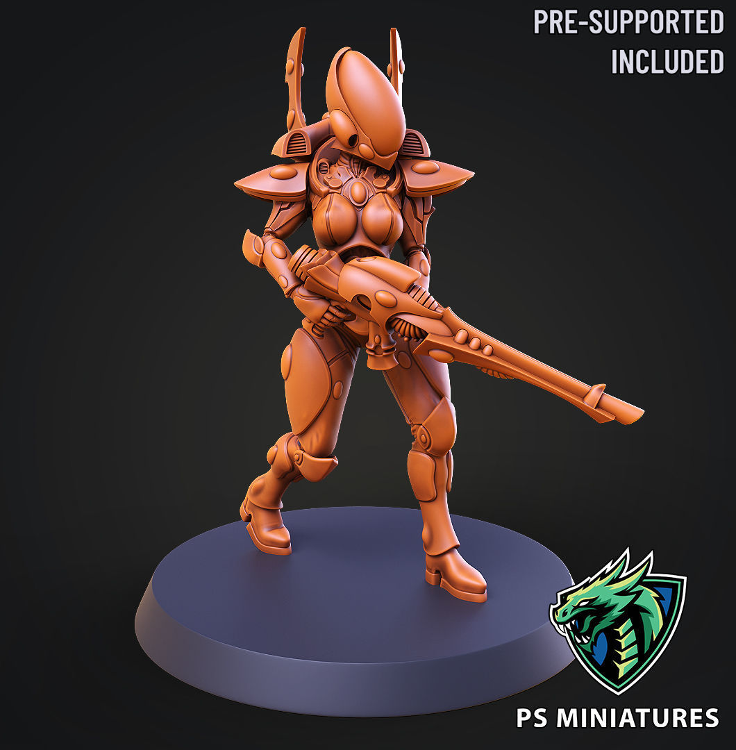 Elf Female Soldiers Bundle  40 variants and Pinups 3D print model_49