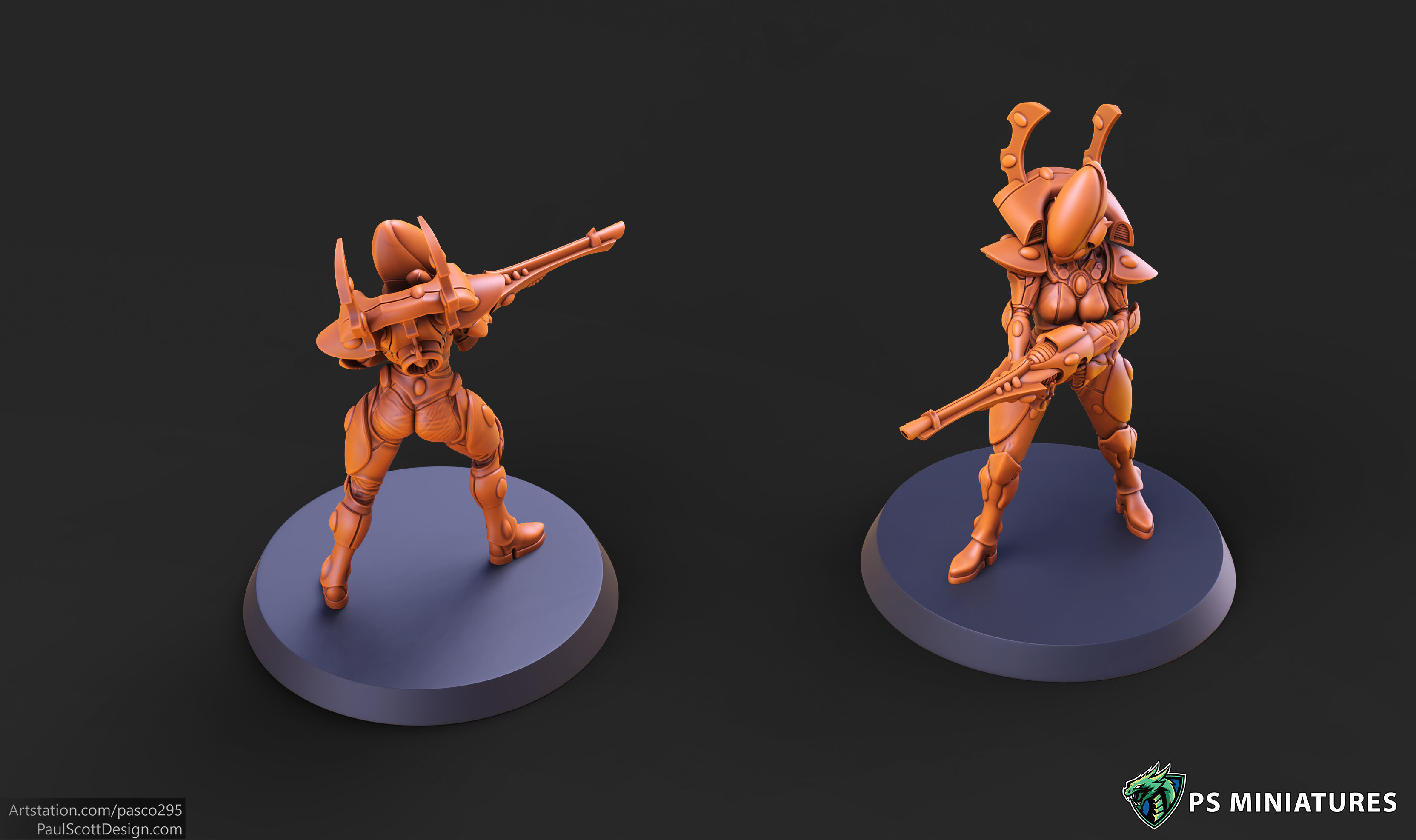 Elf Female Soldiers Bundle  40 variants and Pinups 3D print model_62
