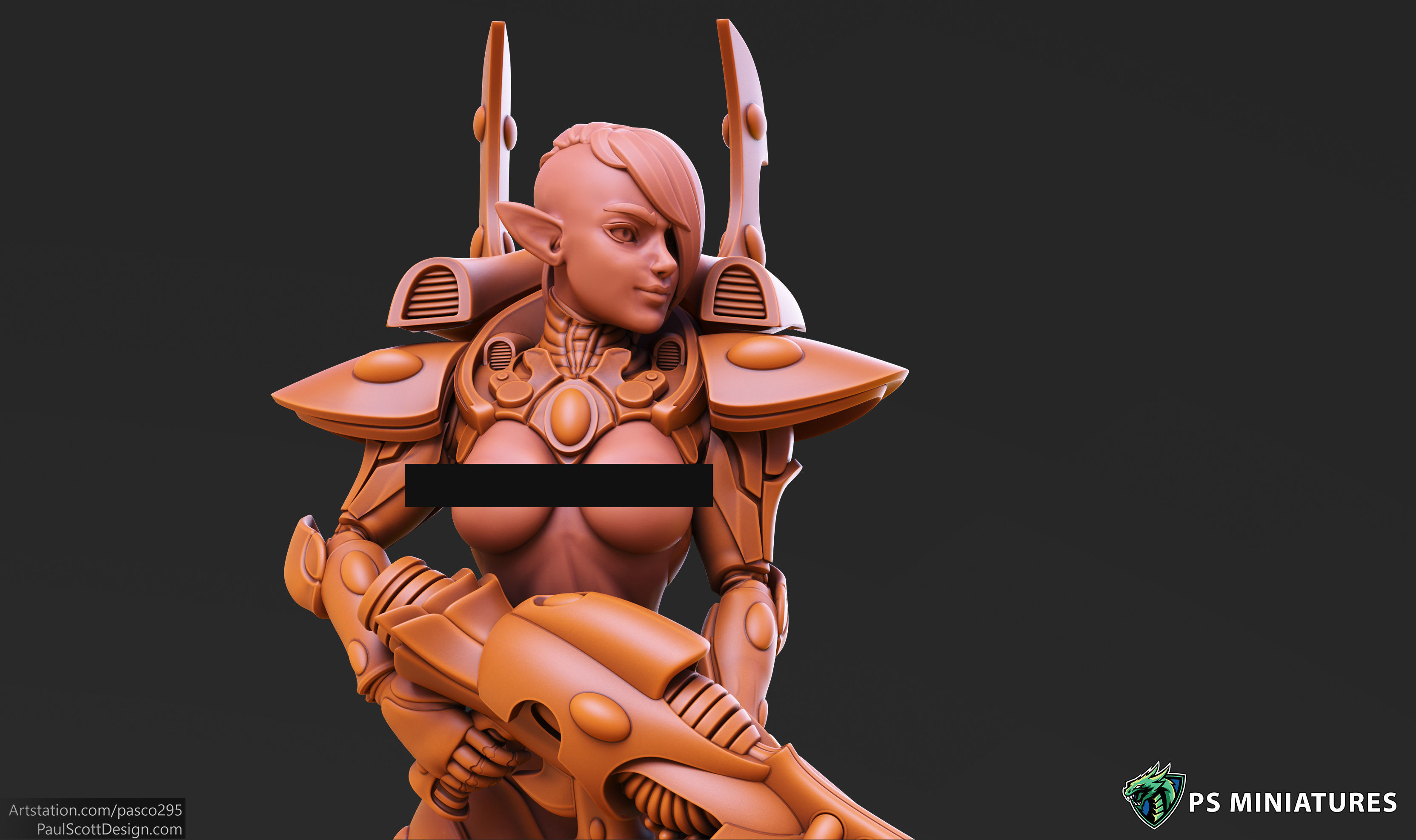 Elf Female Soldiers Bundle  40 variants and Pinups 3D print model_40