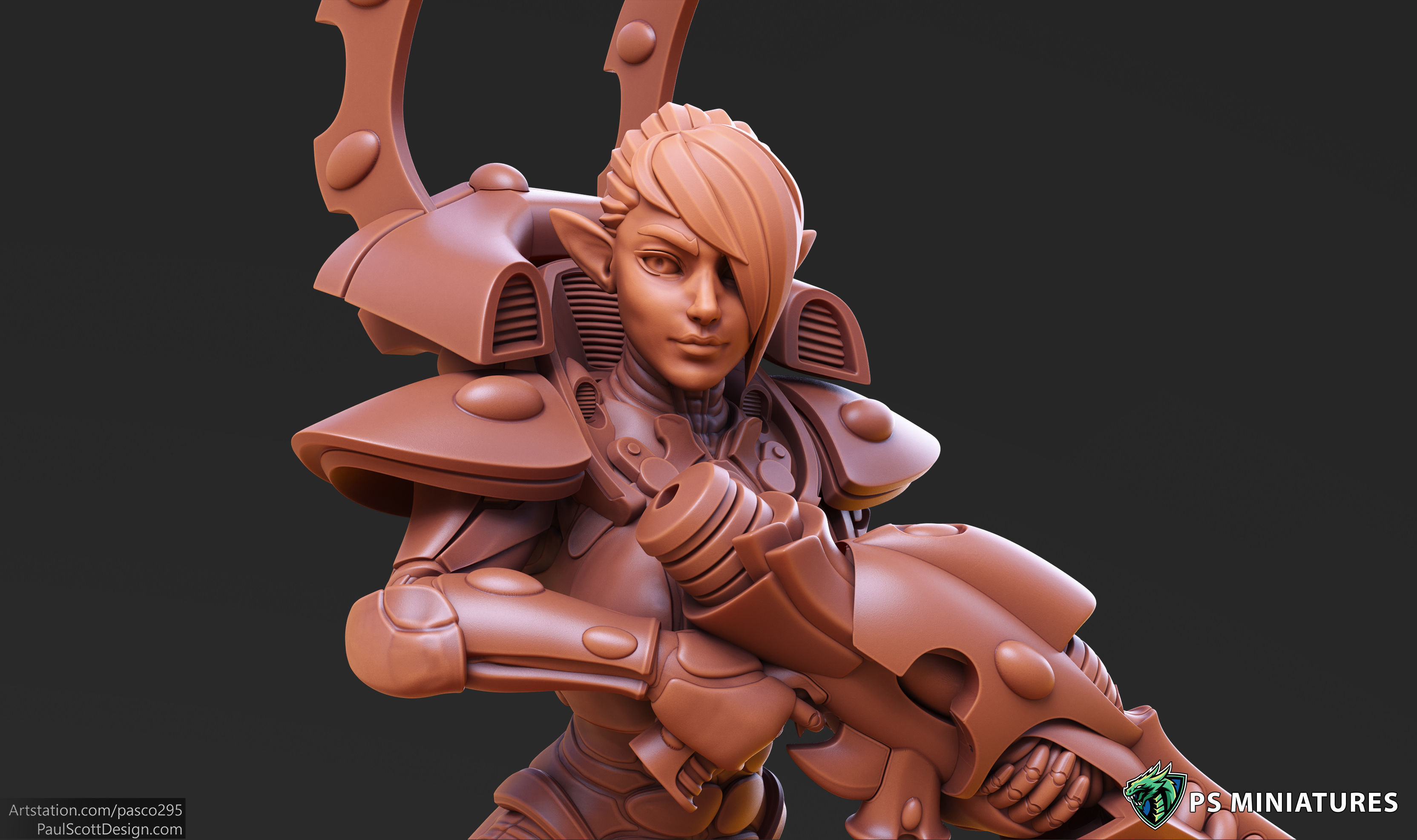 Elf Female Soldiers Bundle  40 variants and Pinups 3D print model_1