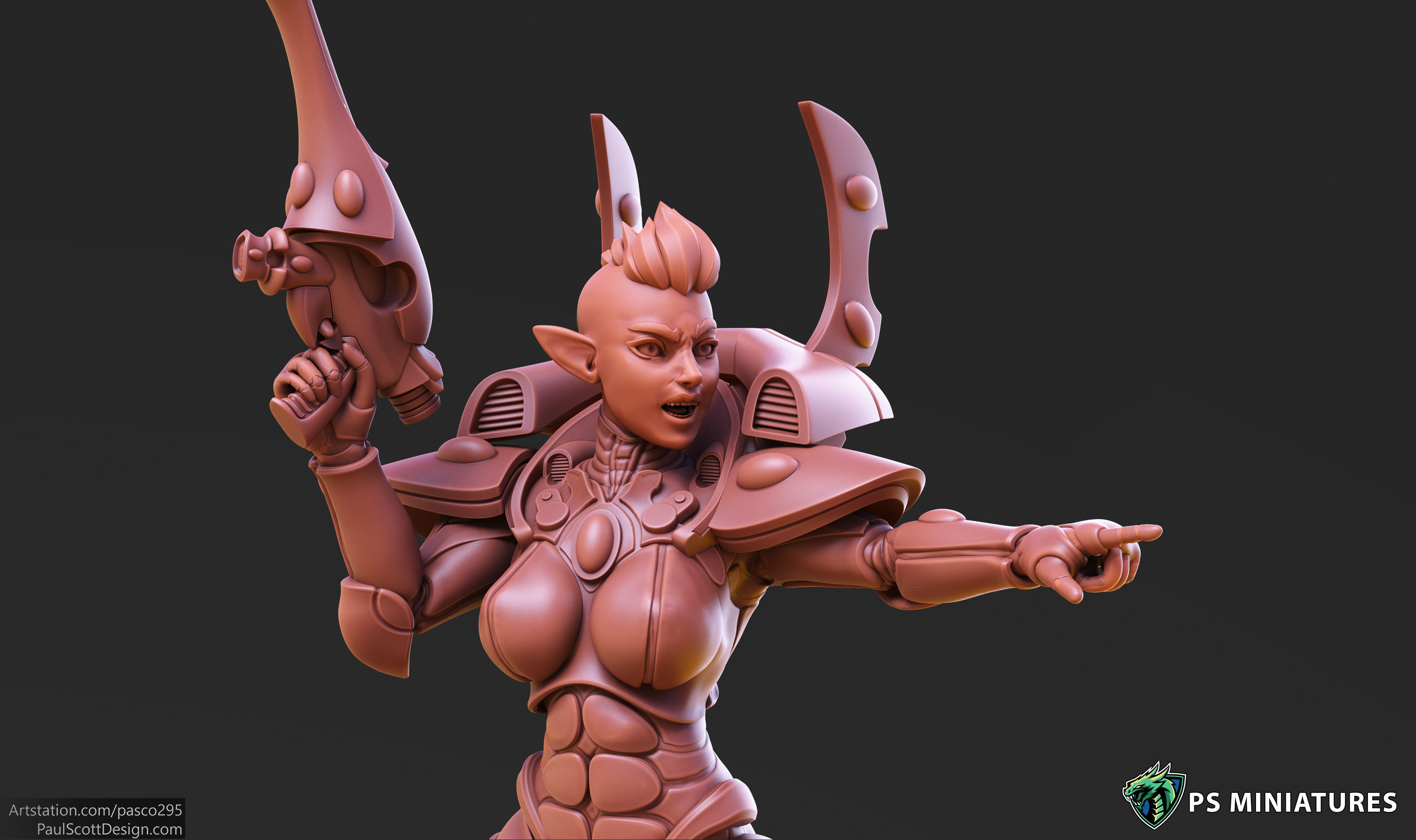 Elf Female Soldiers Bundle  40 variants and Pinups 3D print model_18