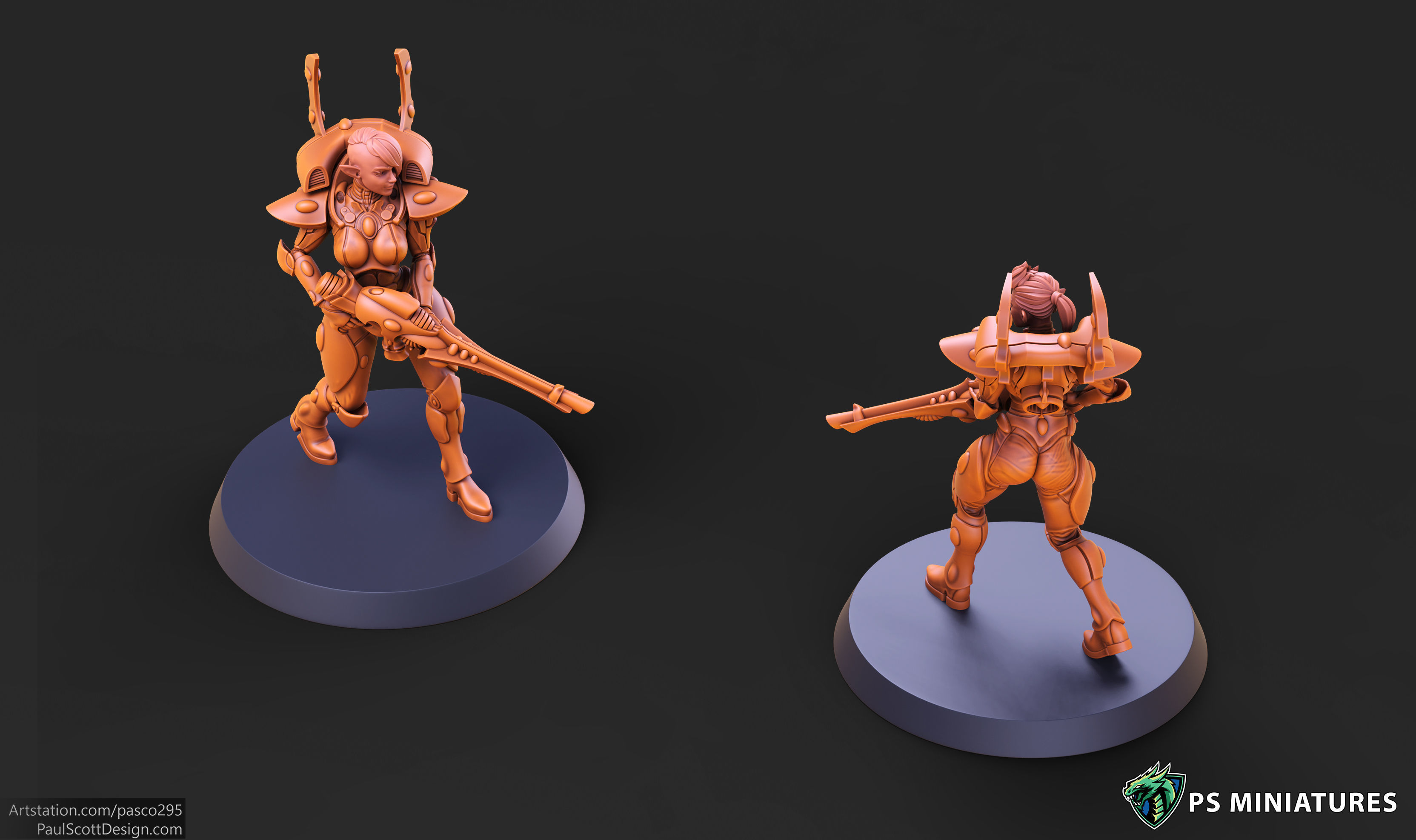 Elf Female Soldiers Bundle  40 variants and Pinups 3D print model_51