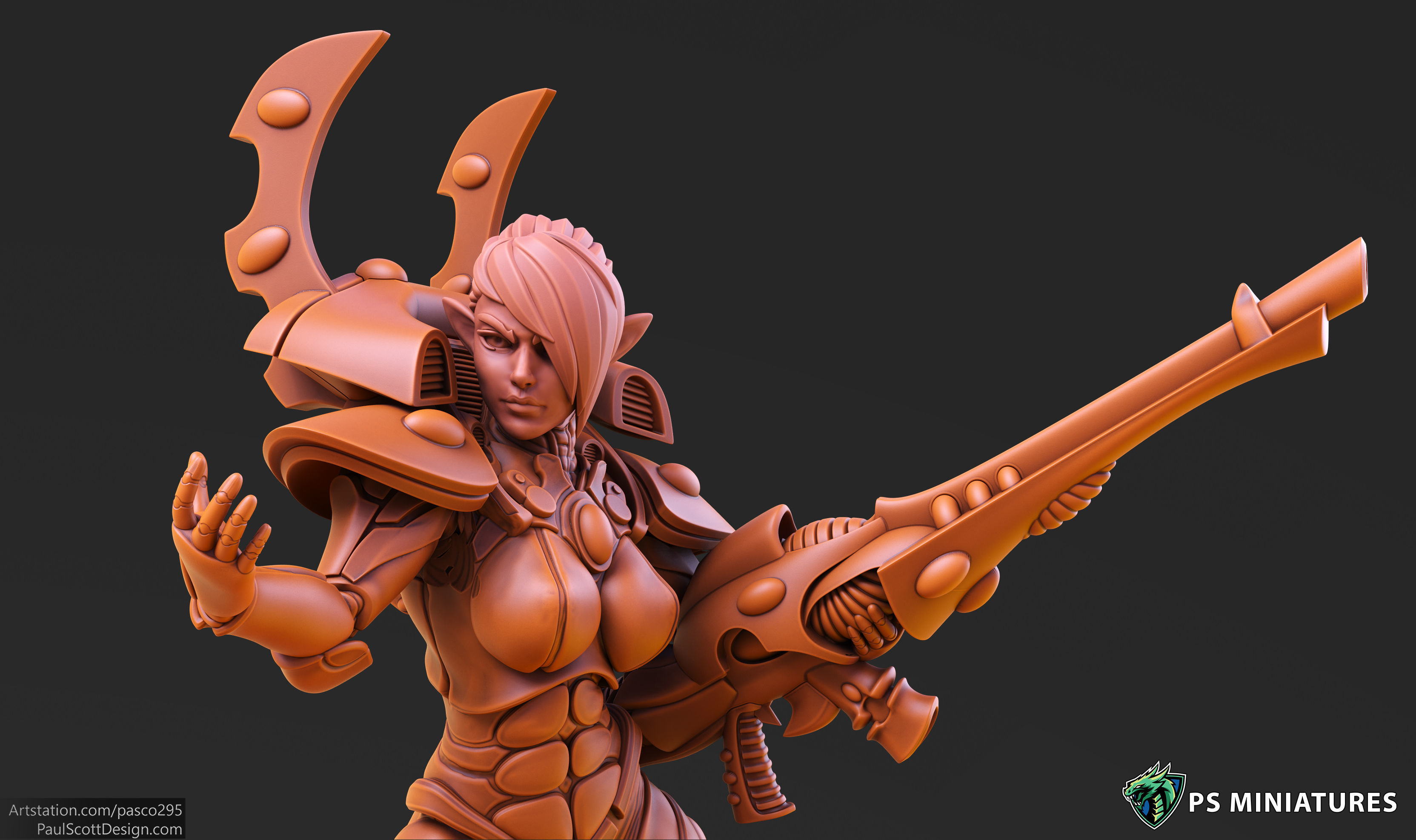 Elf Female Soldiers Bundle  40 variants and Pinups 3D print model_54