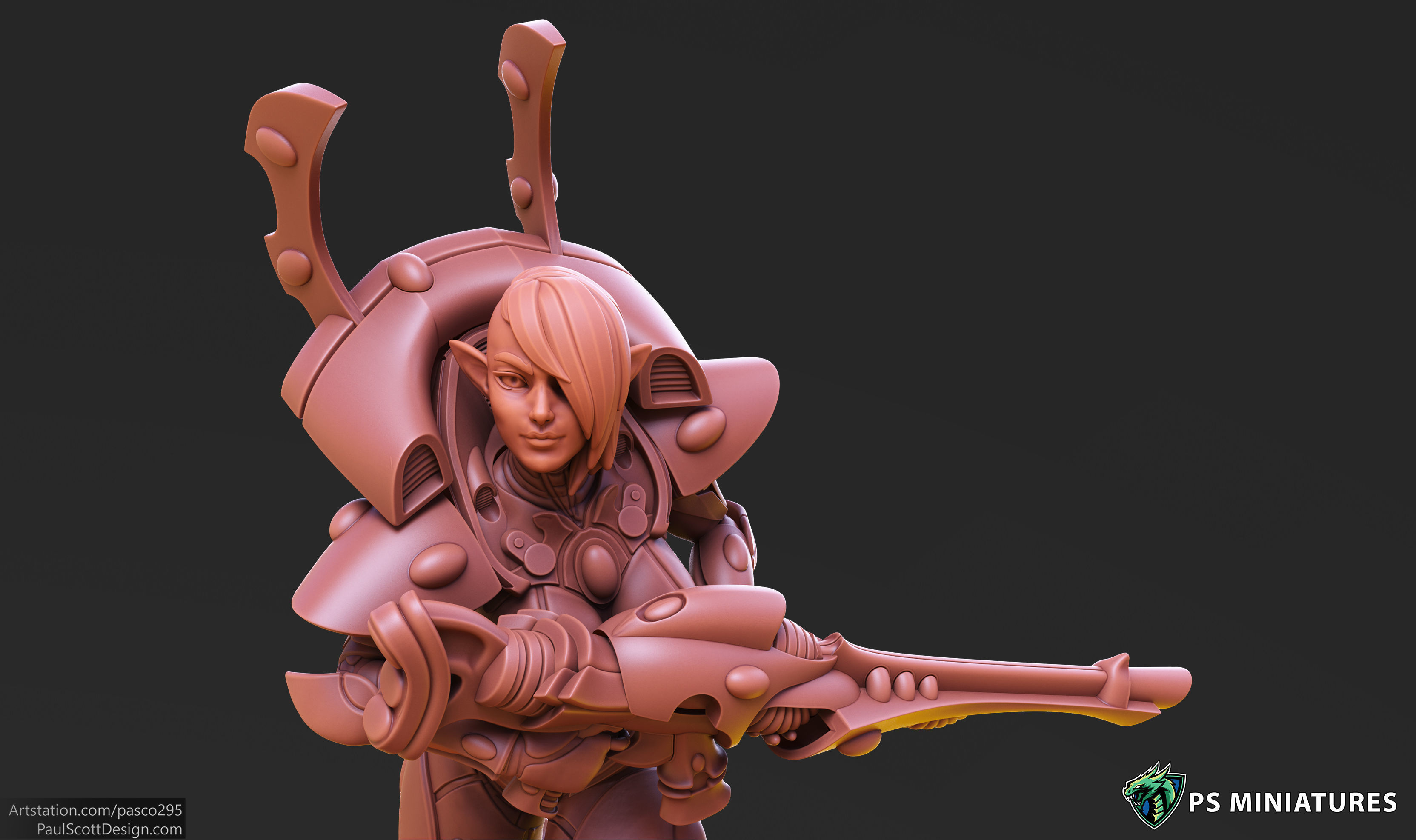 Elf Female Soldiers Bundle  40 variants and Pinups 3D print model_30