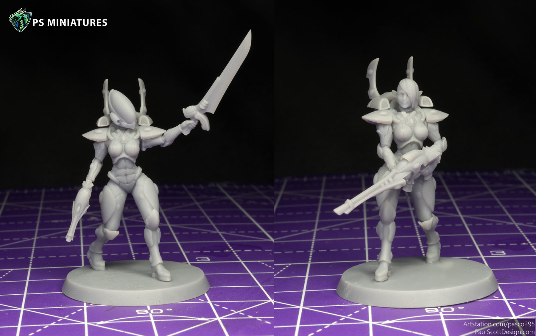 Elf Female Soldiers Bundle  40 variants and Pinups 3D print model_50