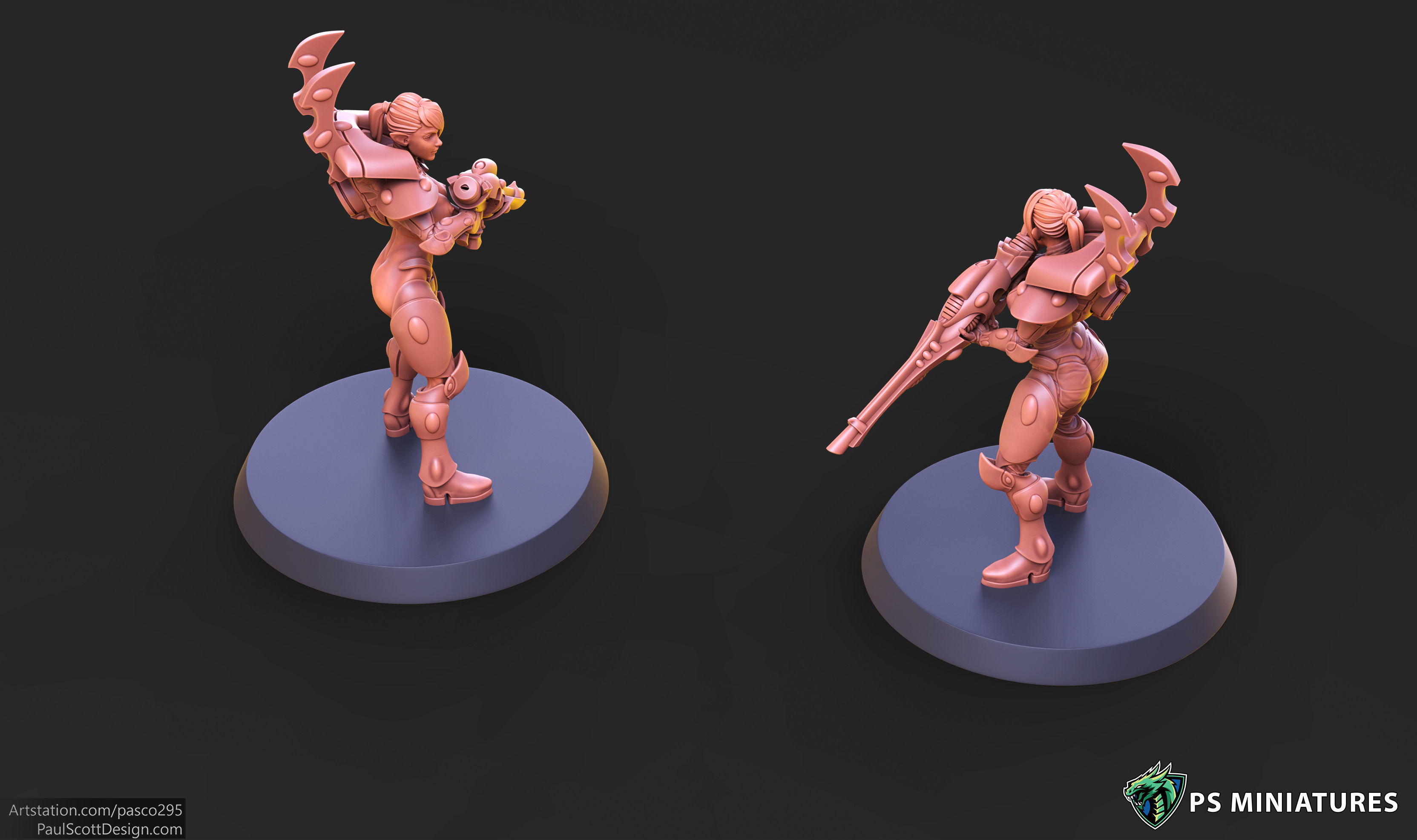 Elf Female Soldiers Bundle  40 variants and Pinups 3D print model_17