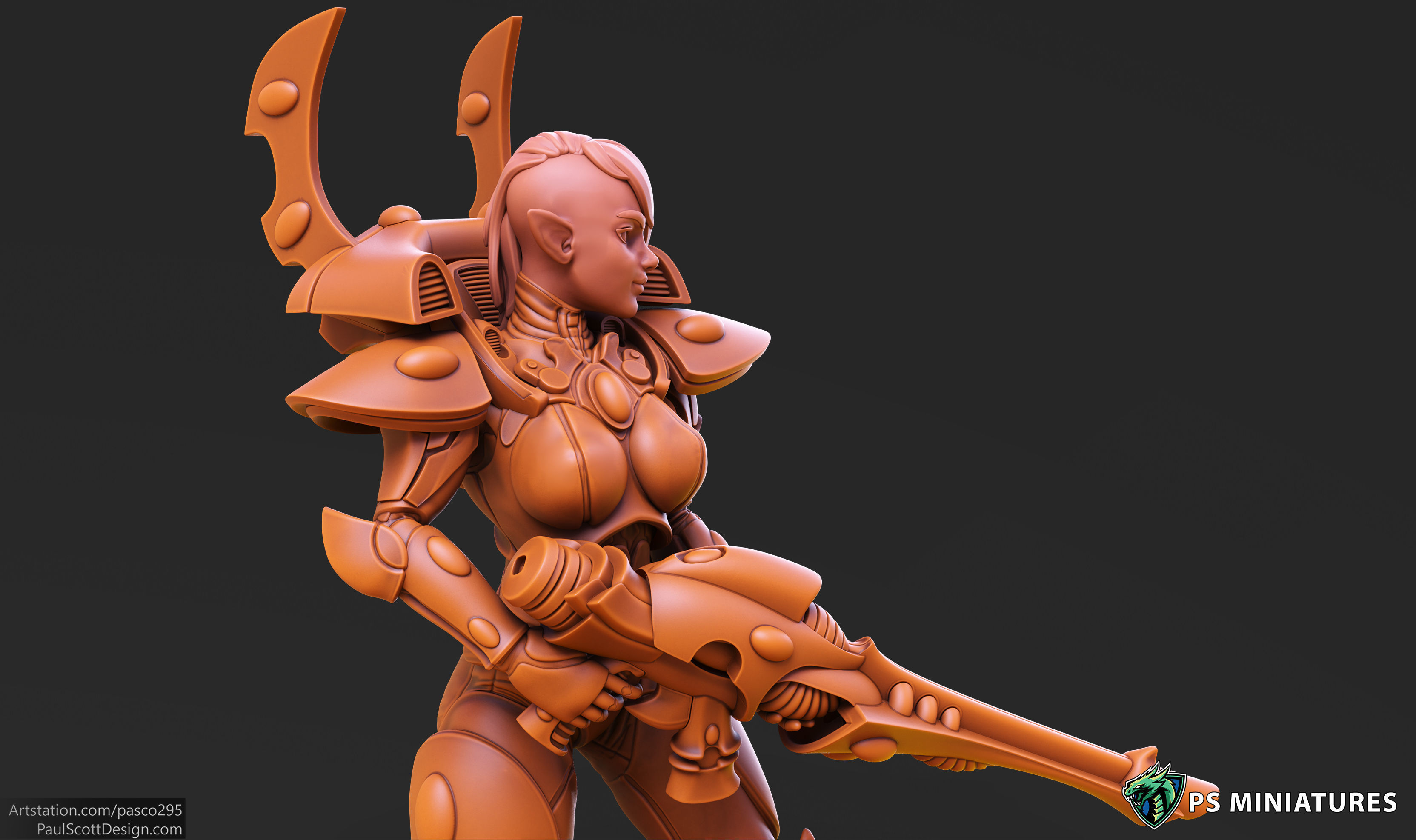 Elf Female Soldiers Bundle  40 variants and Pinups 3D print model_41