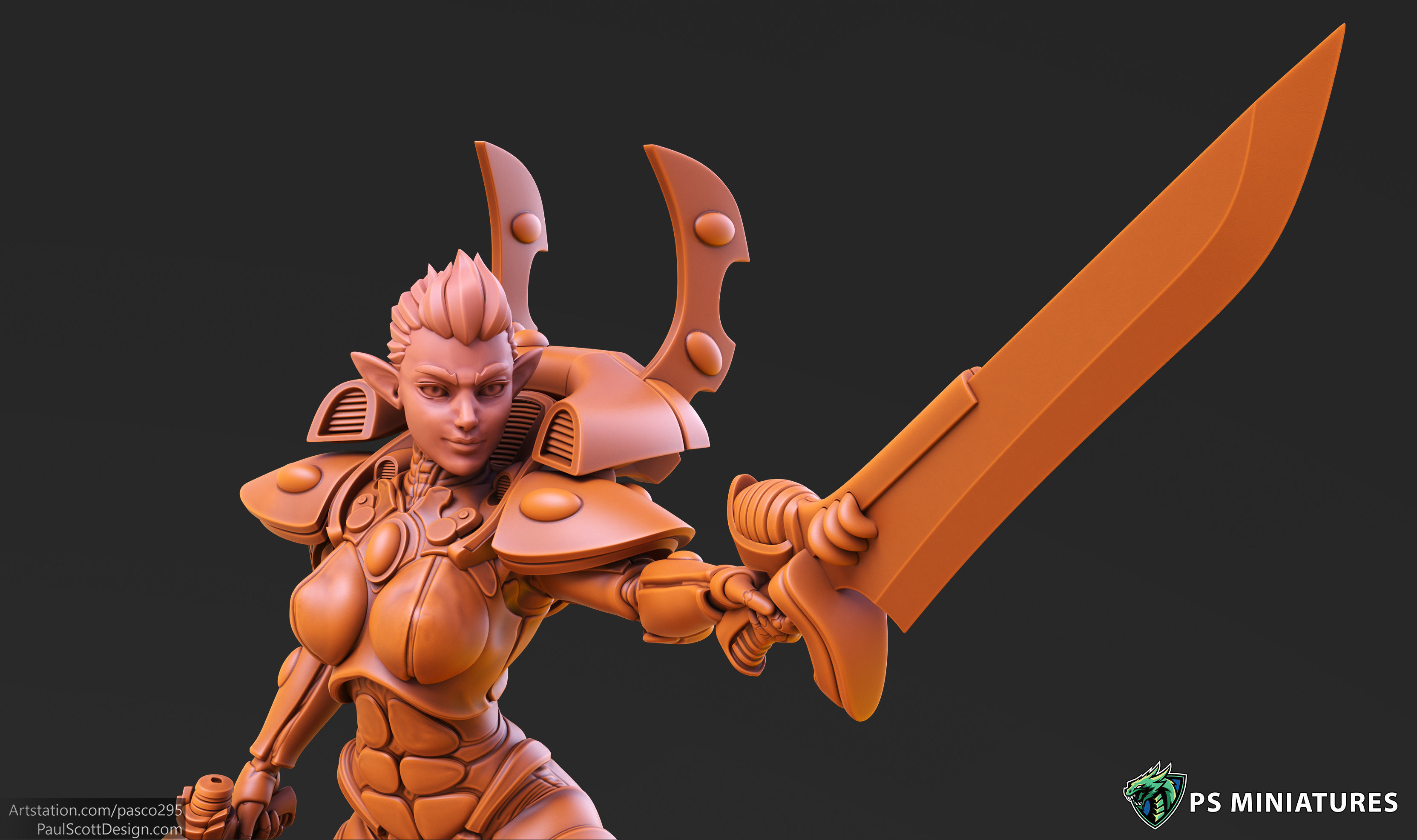 Elf Female Soldiers Bundle  40 variants and Pinups 3D print model_39