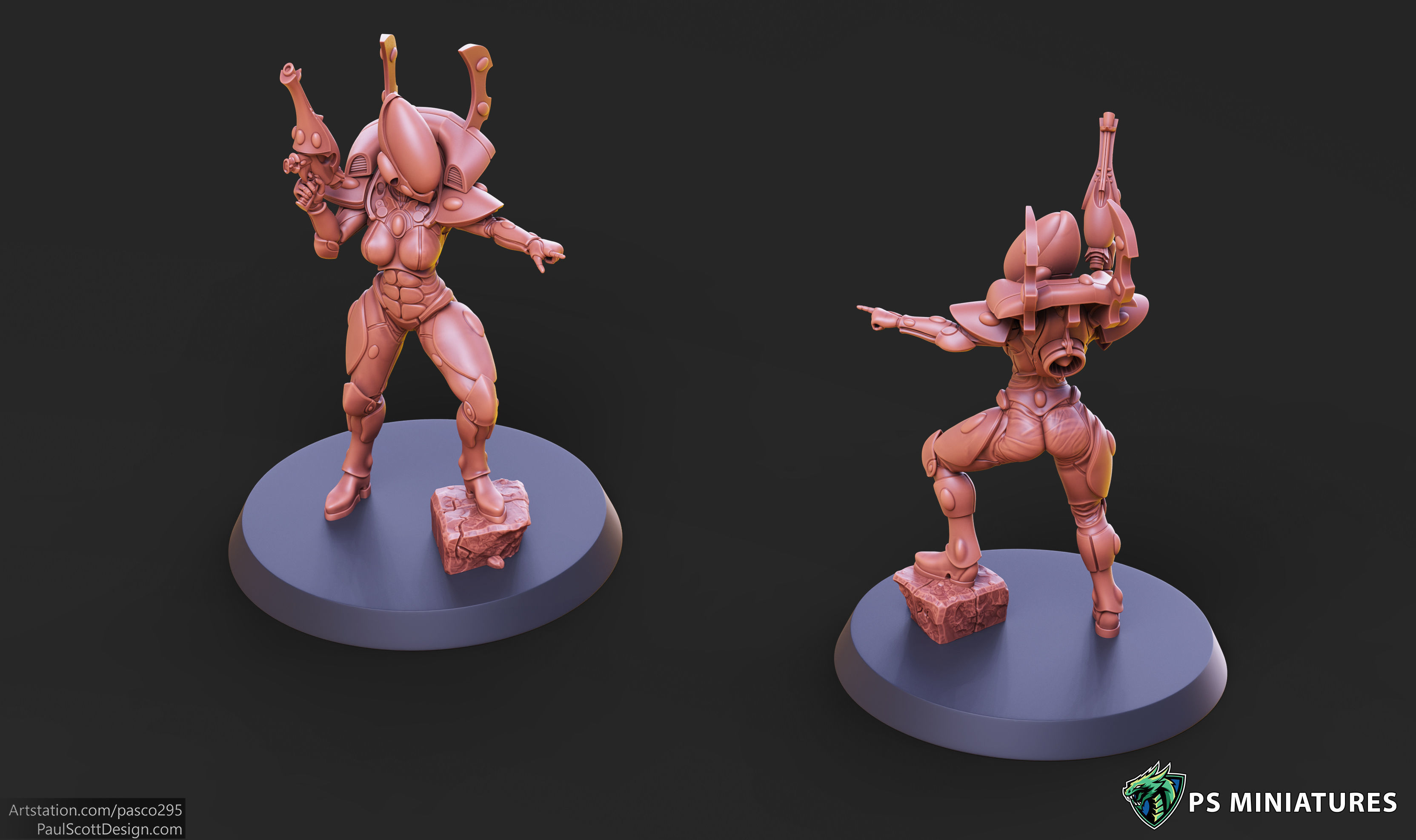 Elf Female Soldiers Bundle  40 variants and Pinups 3D print model_28