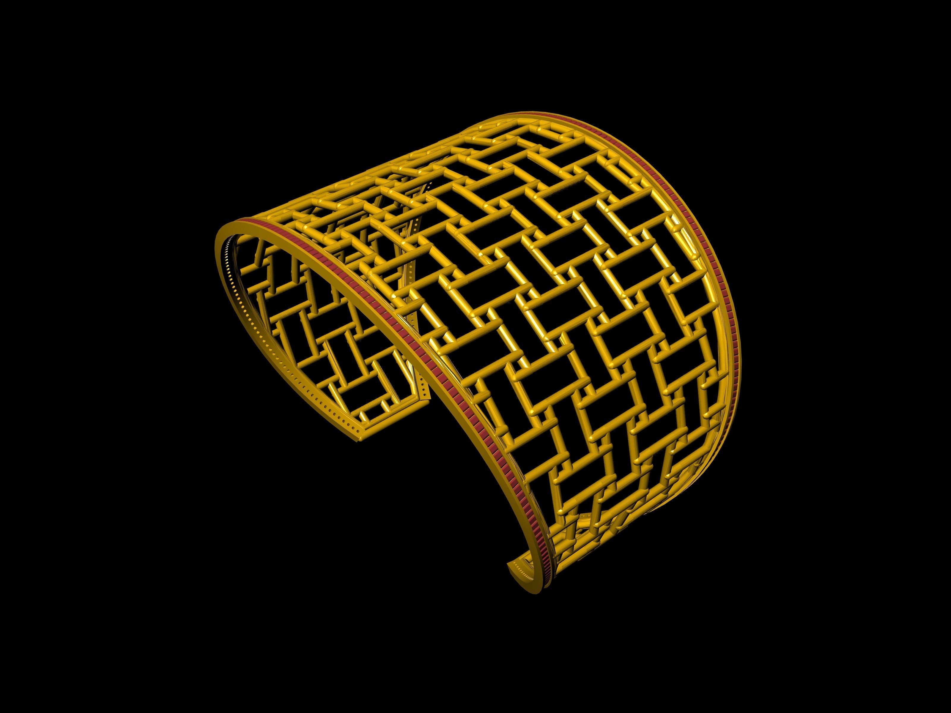 diamond jali bracelet 3D print model_8